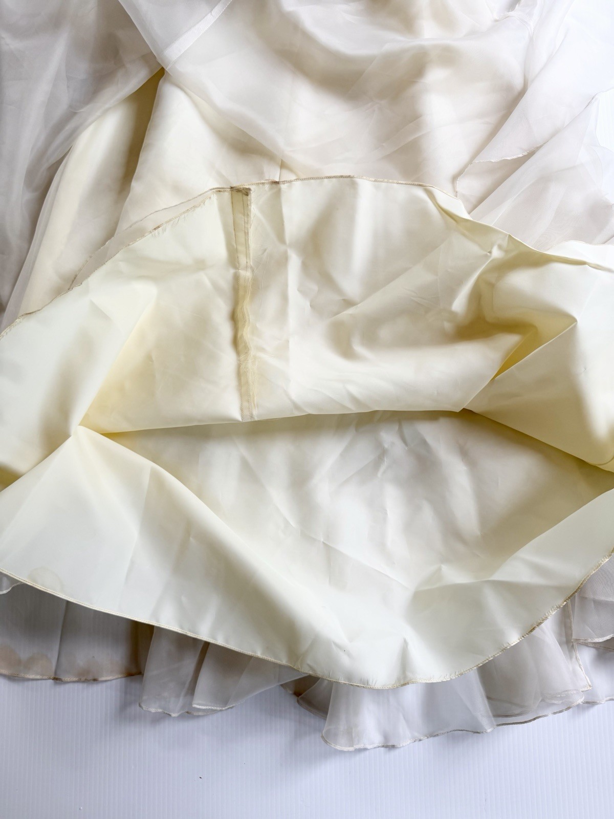 Vintage Pale Yellow Lorrie Deb Gown, Ruffles, Prom Dress