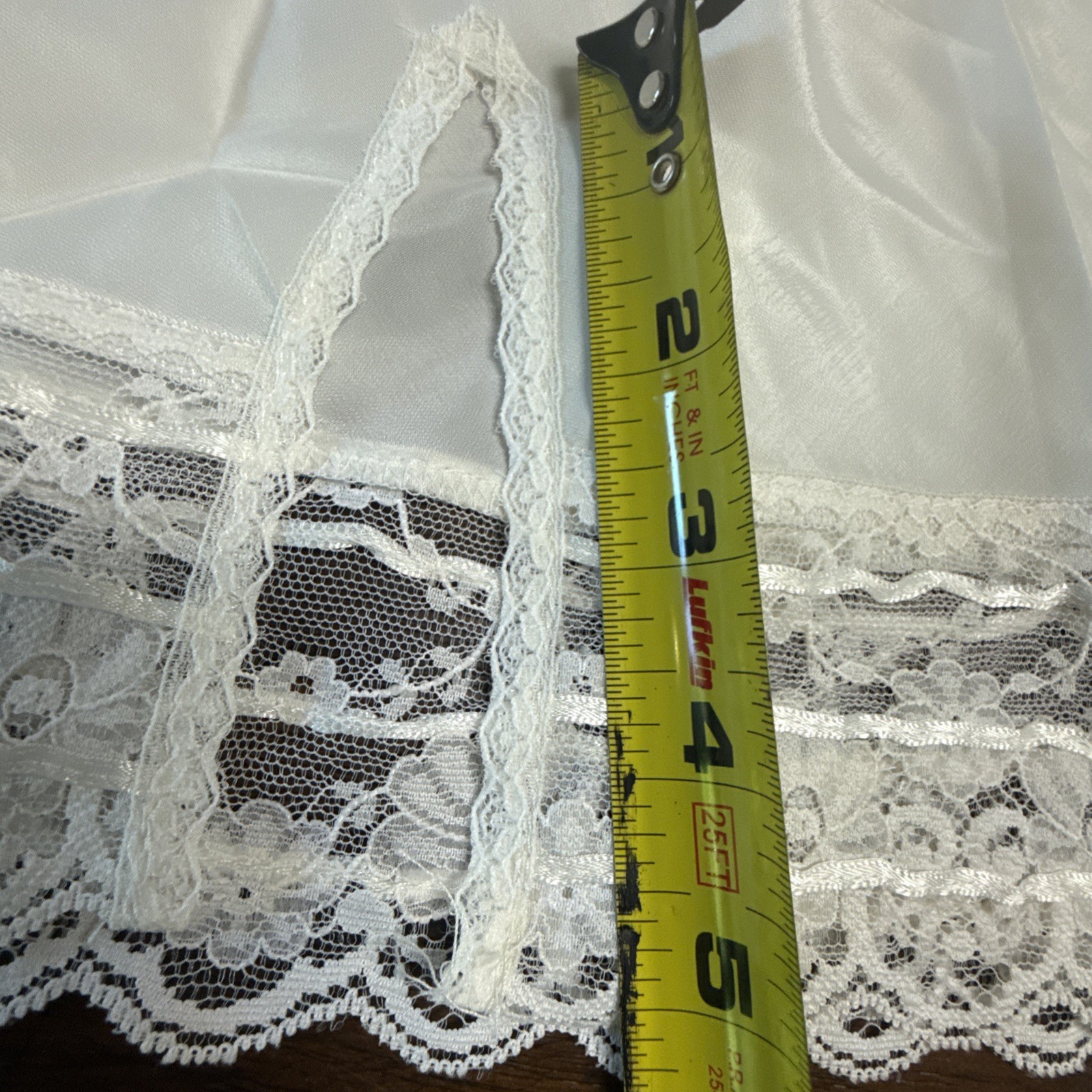 Christian Dior Vintage Cream Ivory Half Slip Lace Hem Med USA Made Nylon Blend