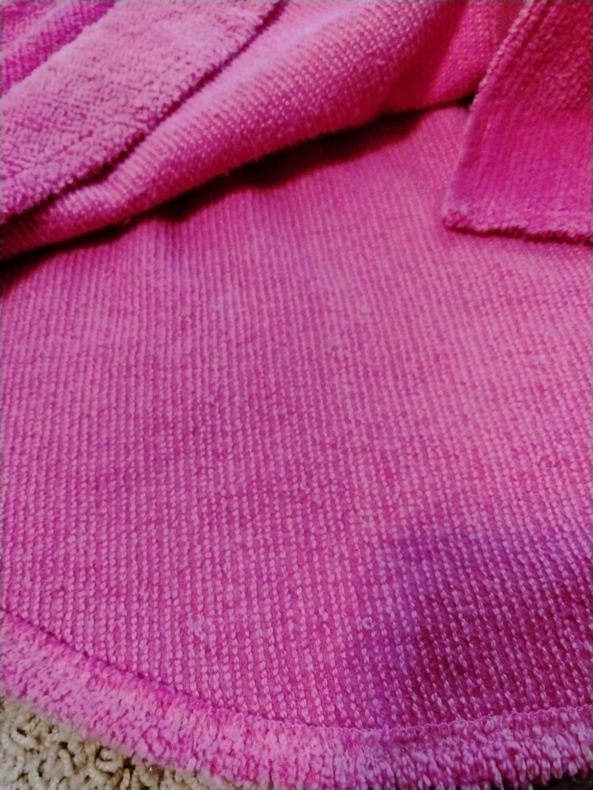 Stan Herman Pink Chenille Zip Front Robe Short With Pockets Size M/L