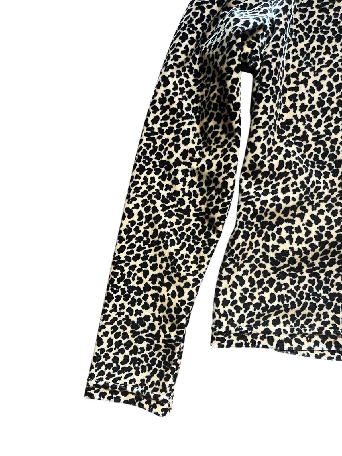 Vintage 1990s Selections Leopard Velour Button Up Shirt