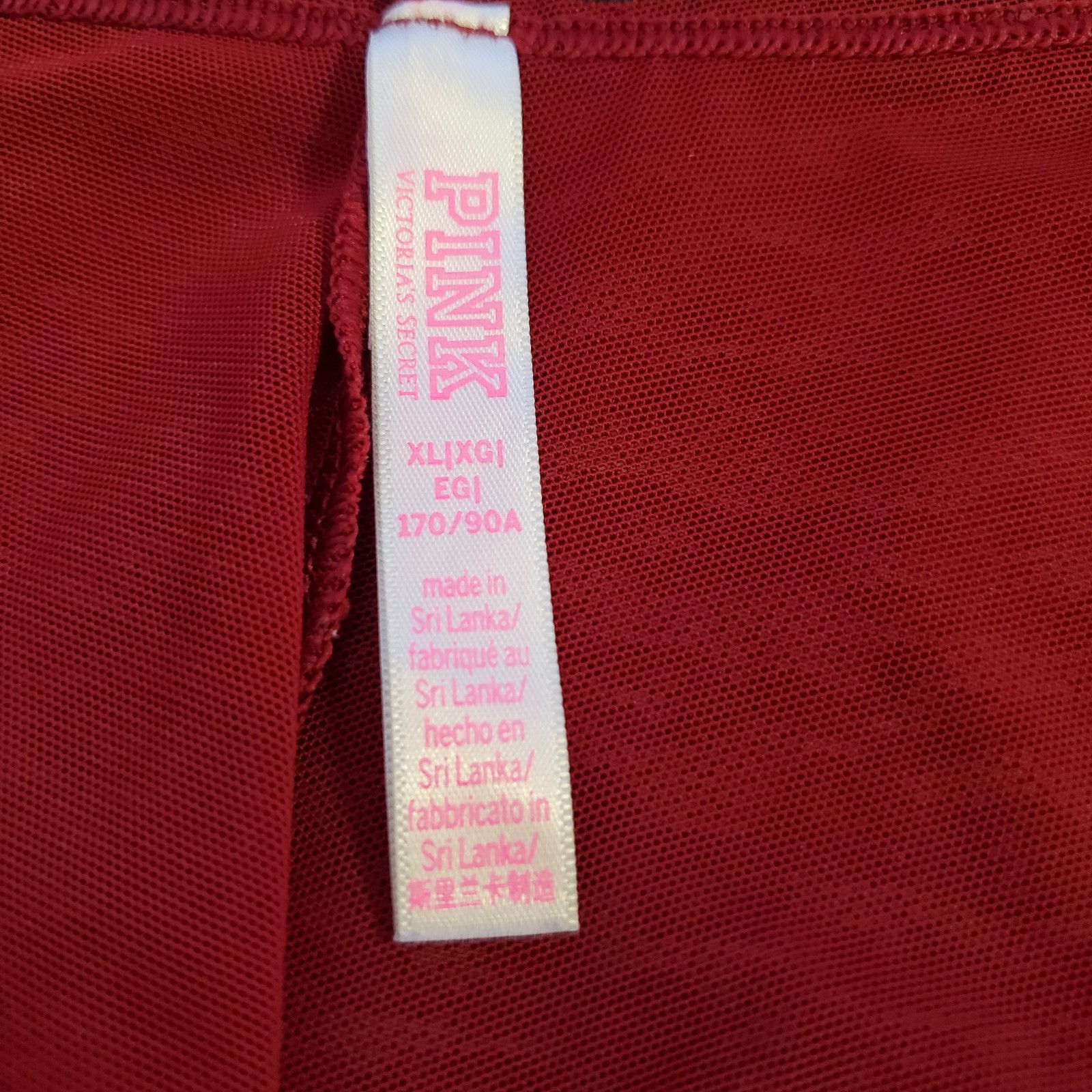 Victoria’s Secret PINK Burgundy Lace Hipster Panty Love Pink Logo Waistband XL