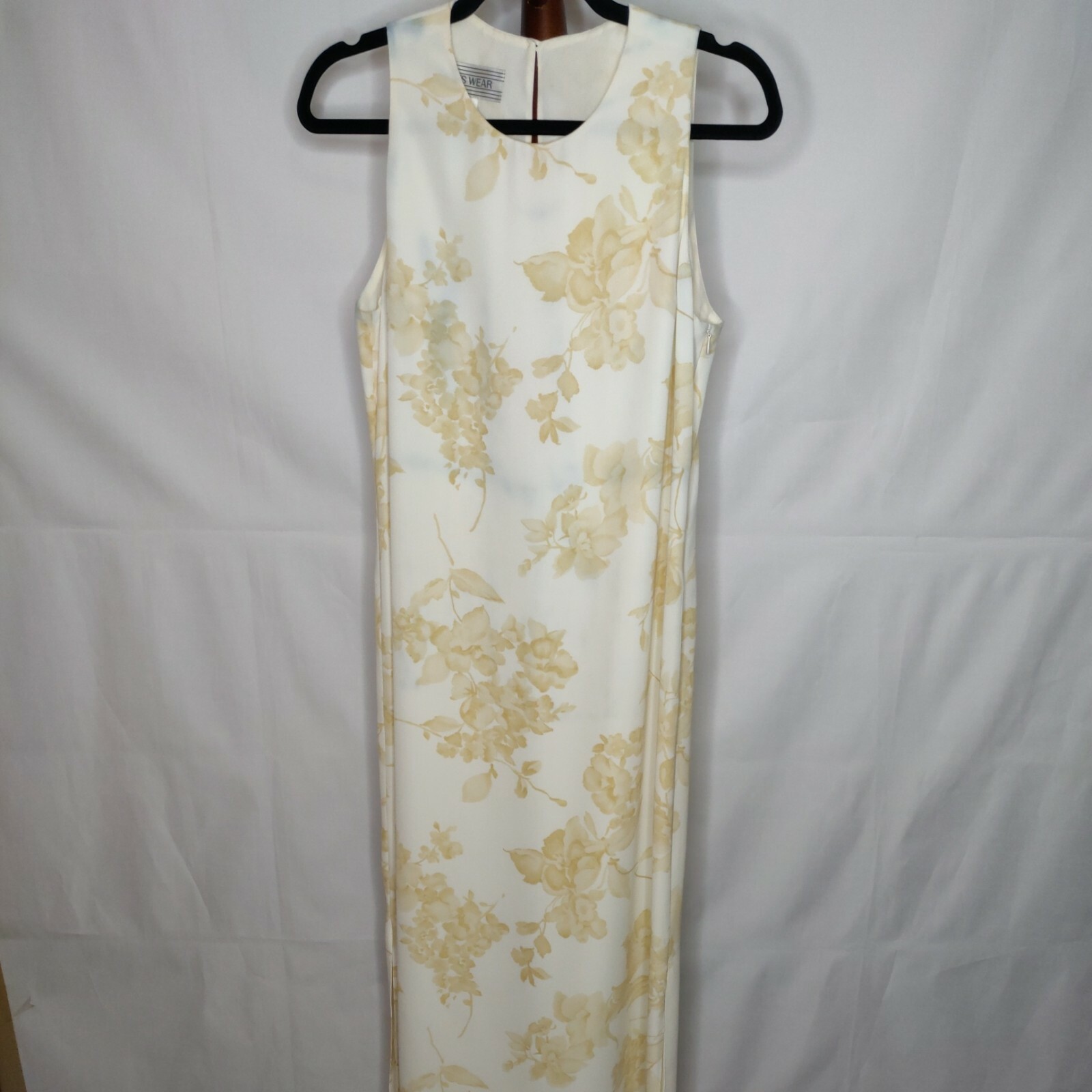 Jones Wear Vintage women&rsquo;s 12 sleeveless lined maxi dress side zip back teardrop