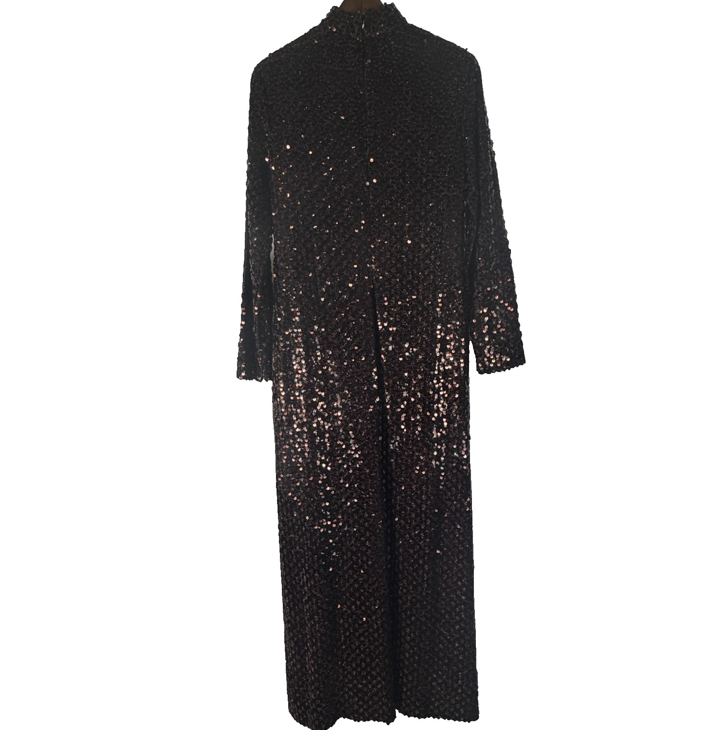 Marita By Anthony Muto Retro Bronze Sequined Long Vintage Dress 60&rsquo;s