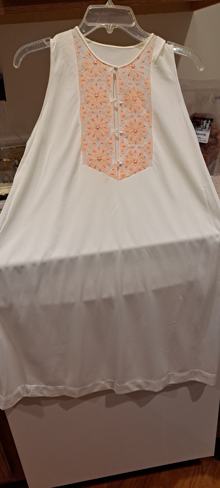 Off White Cream Vtg 2 Pc Gossard Artemis Robe Nightgown Beautiful Embroidery Med