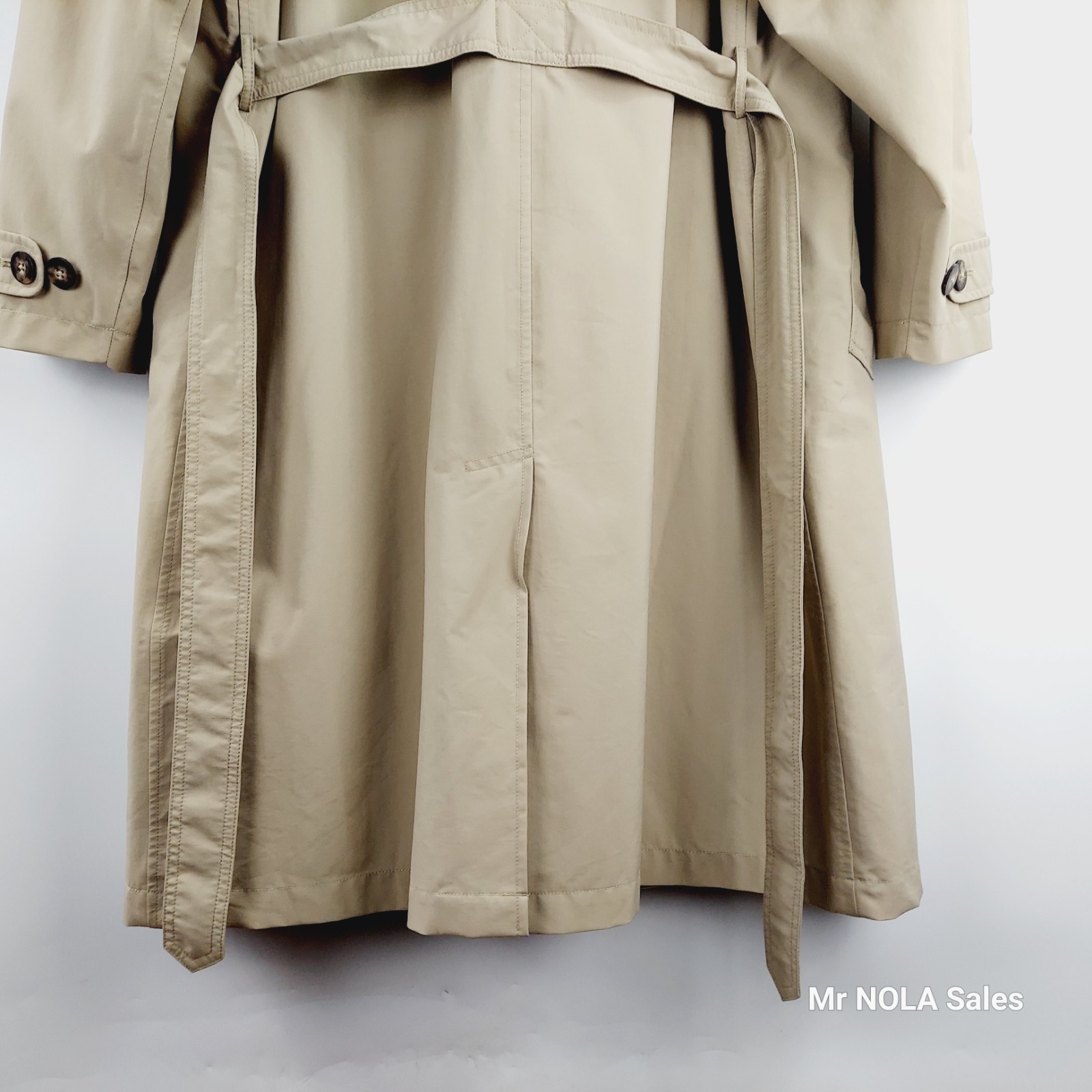 LL Bean Women&rsquo;s Medium Regular Gortex Beige Trench Coat Duster Hidden Buttons