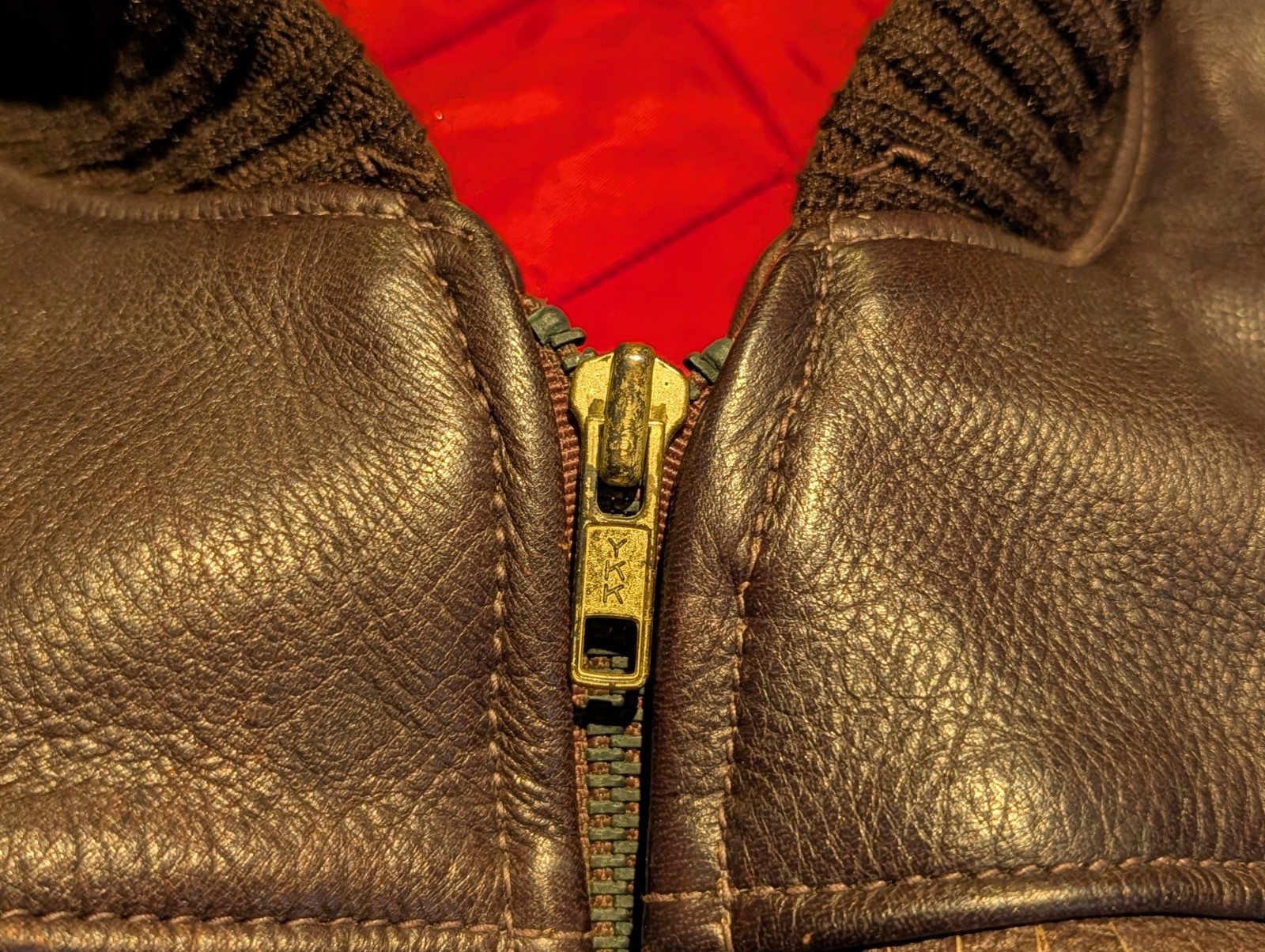 Vtg UBER Fringed Genuine Leather Bomber Jacket Minnesota USA XL 2XL Quilt Lined