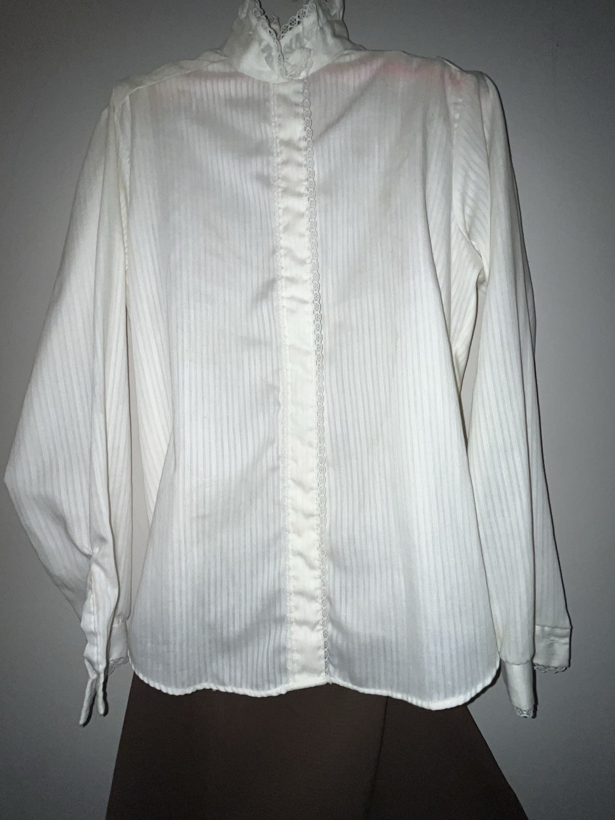 1950s handmd skirt 1950s, Lined, Light Brown, Flared W/ Belt Loops. Blouse 1984