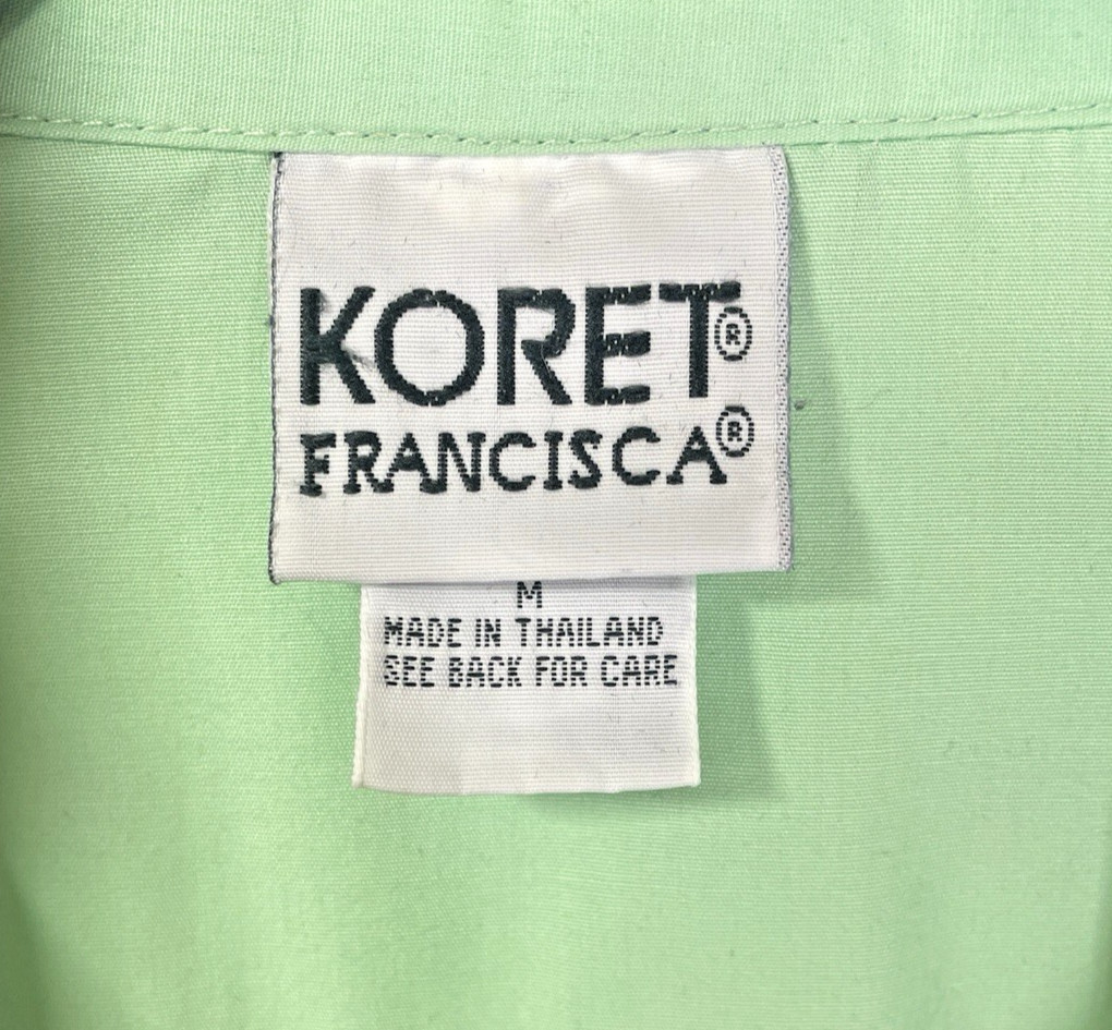 vintage lightweight green jacket – Koret Francisca womens sz M snap button front