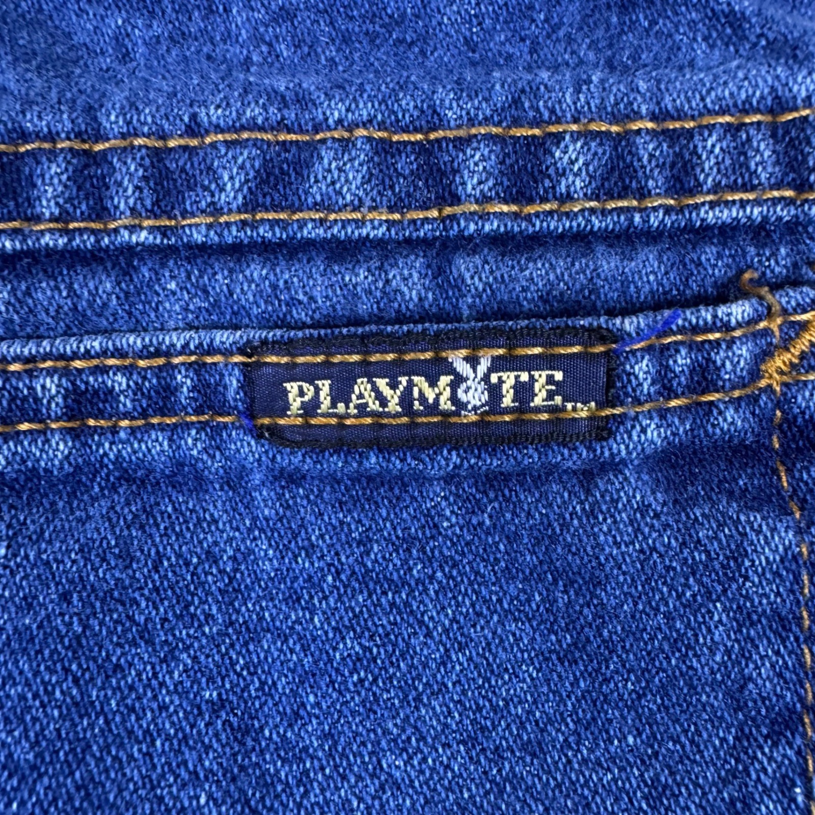 Vintage Playmate Playboy High Waisted Mom Jeans Medium Wash Blue Bunny Logo 26
