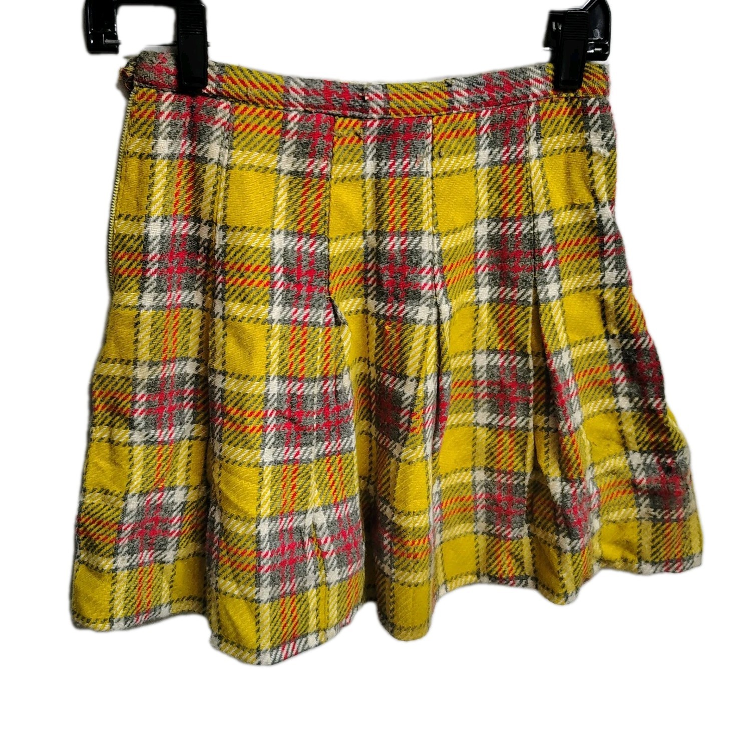 Vtg LOT OF 6 1960s 70s Wool Plaid Mini Skirts Dress Handmade Preppy School Girl