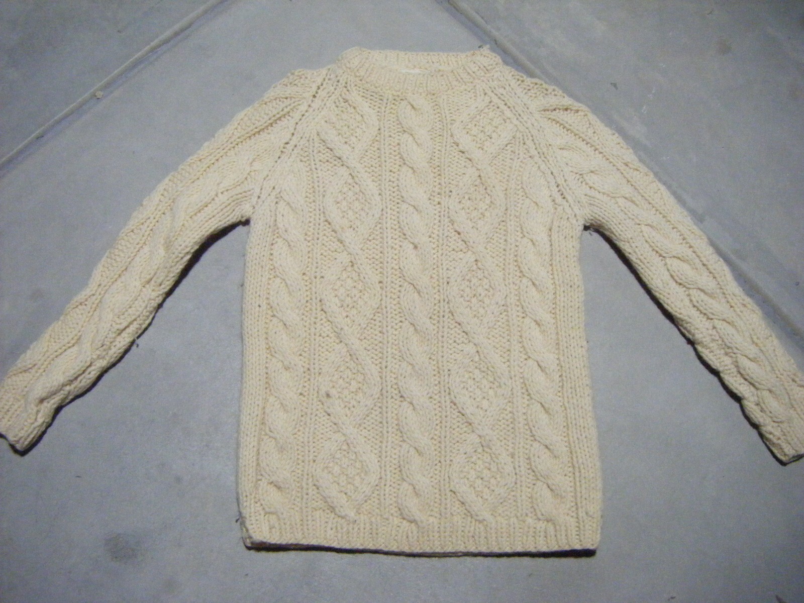 THE DENVER Vtg 60-70s Ivory Made in Italy Wool Pullover Sweater-Bust 35/2XS-XS