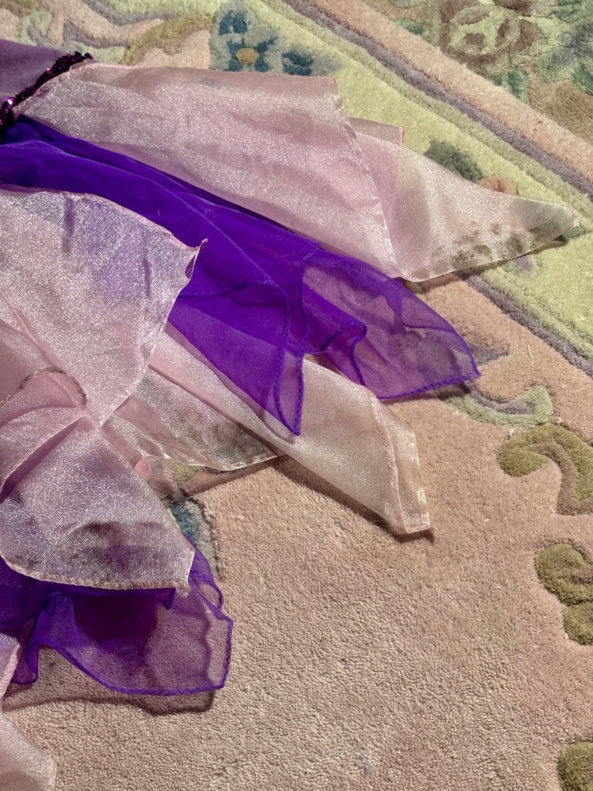 1960s/70s Lavender Velvet Sequin Stage Costume Dress, Size S-M