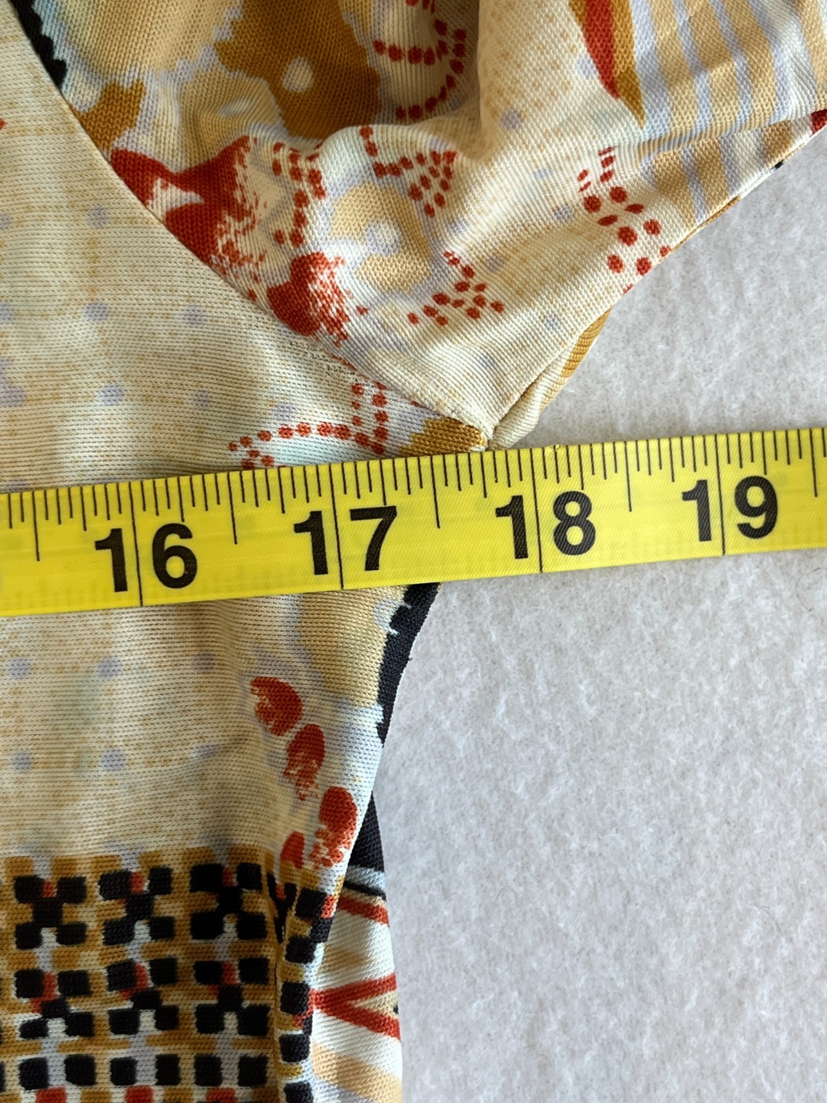 Vintage 70s Mod Geometric Disco Blouse Womens S Button Up Oak Hill