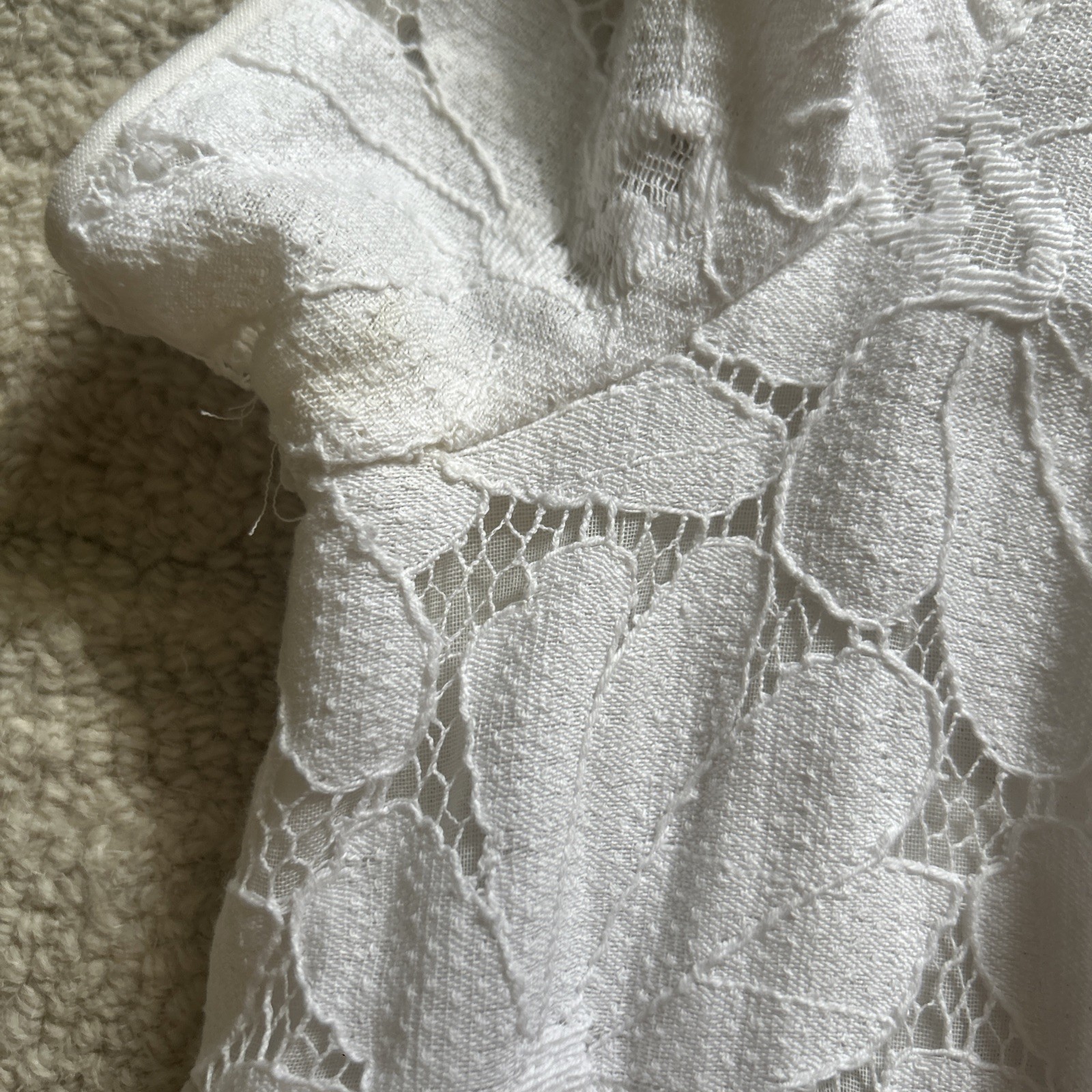 Vintage Late 1950’s L ‘Aiglon Dauphine Petite White Cotton Dress Lace Top