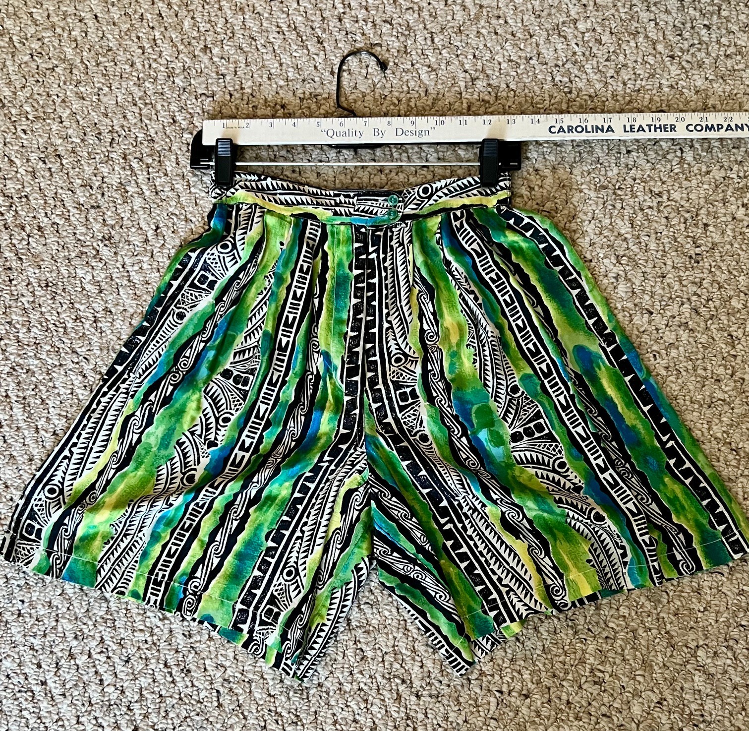 Vintage Geometric Shorts / Blouse 2pc ~ Silk Set ~ Hattie Carnegie ~ Size Small