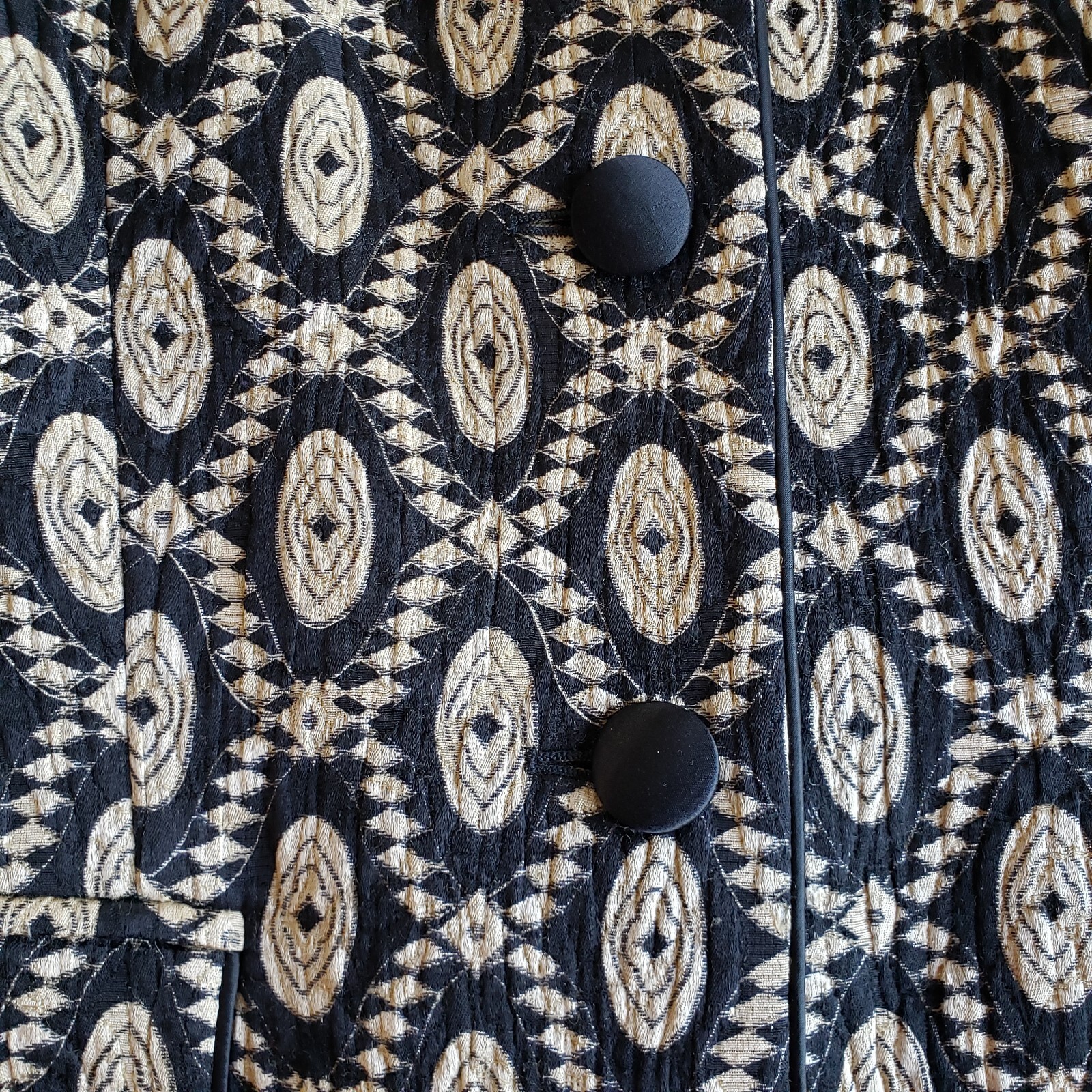 Vintage Escada Jacket 10/12 Wool Silk Blend Ethnic Print Artsy World Traveler