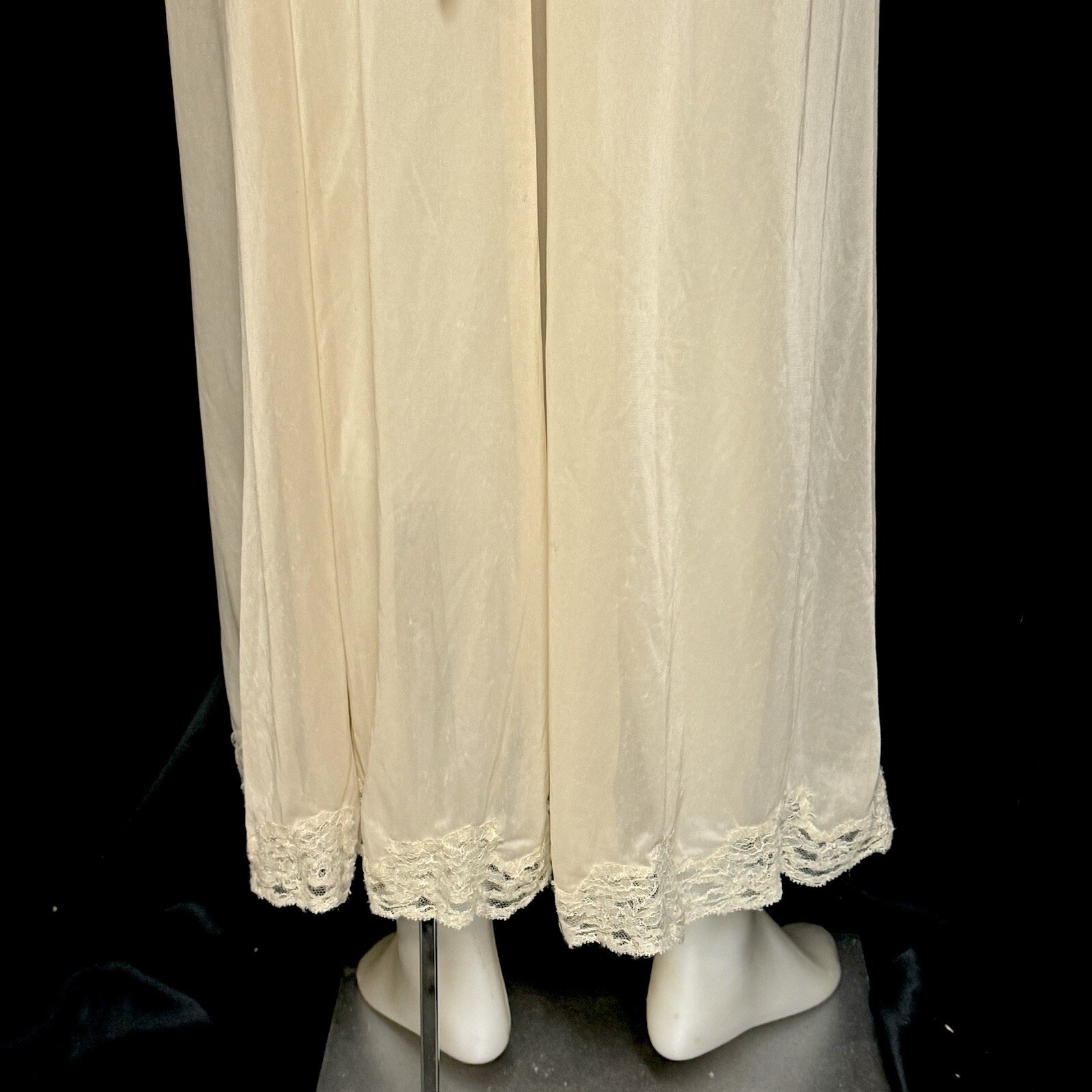 VTG 40s LUXITE by Holeproof SHEER Nylon Pink Peach Long Nightgown Ivory Lace 38