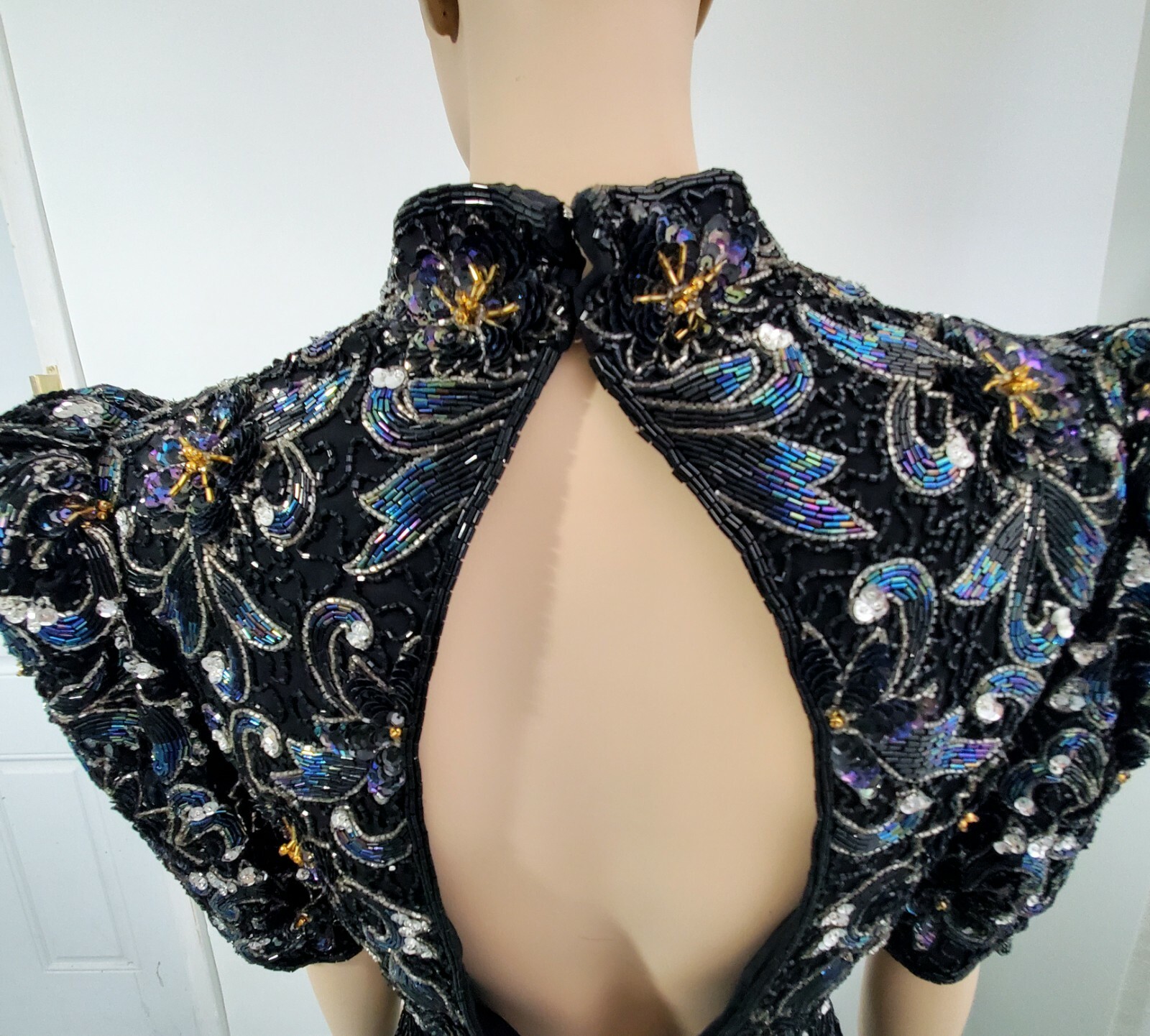 VINTAGE STERLING BY STONE FERRIS LONG EVENING DRESS , HIGH QUALITY, LOTS DETAILS