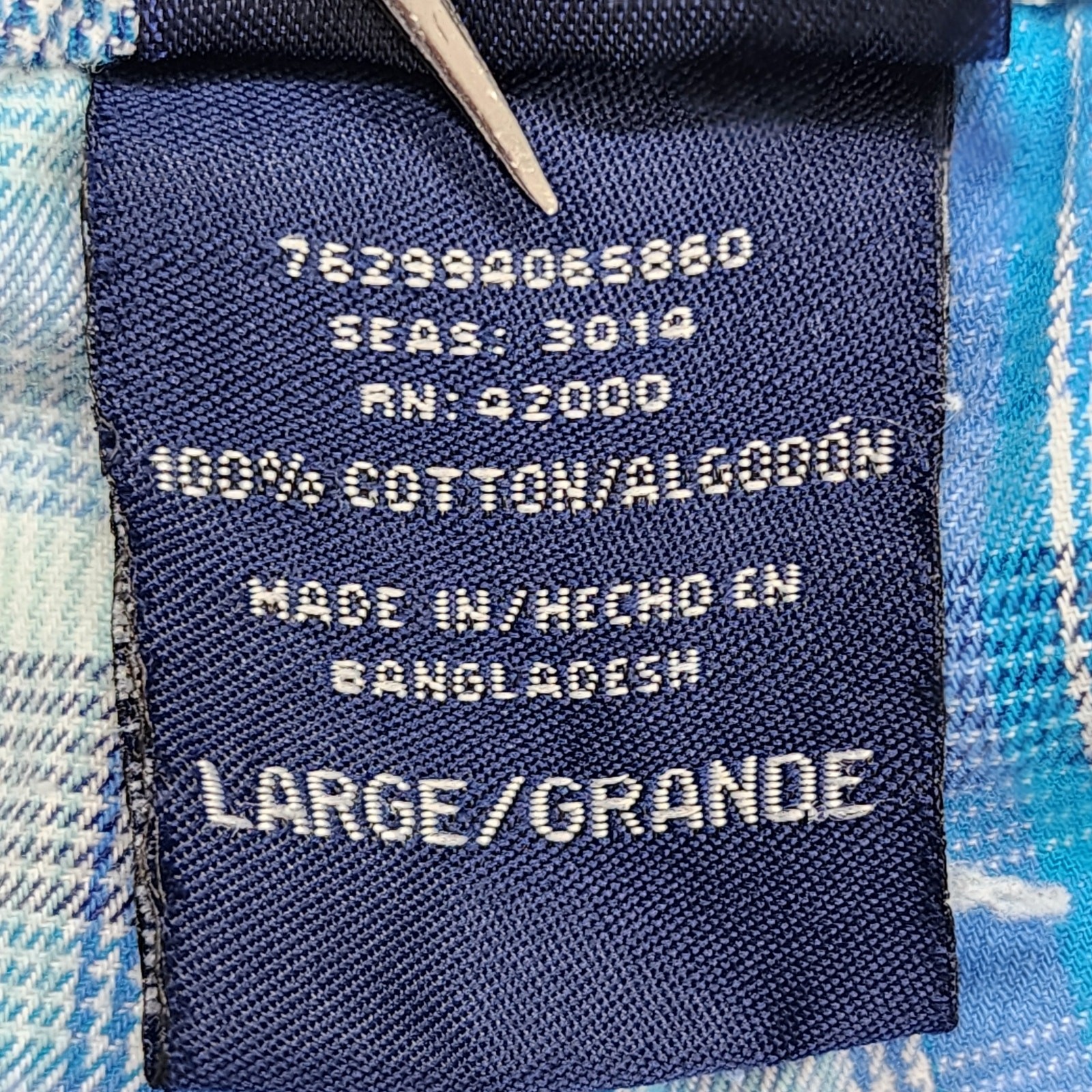 Vintage 90s Basic Editions Shorts Women L Blue Plaid Cotton Cargo Utility Casual