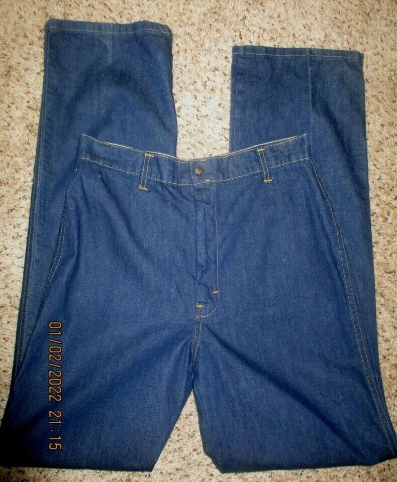 Vtg 70&rsquo;s Super High Waist Montgomery Ward Mom Jeans Waist 33&Prime; 12/14 Medium Wash