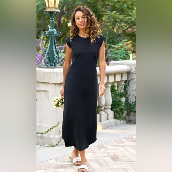 Frank & Eileen $178 Cory Vintage Muscle Tee Maxi Jersey Dress Deep Blue RARE (B)