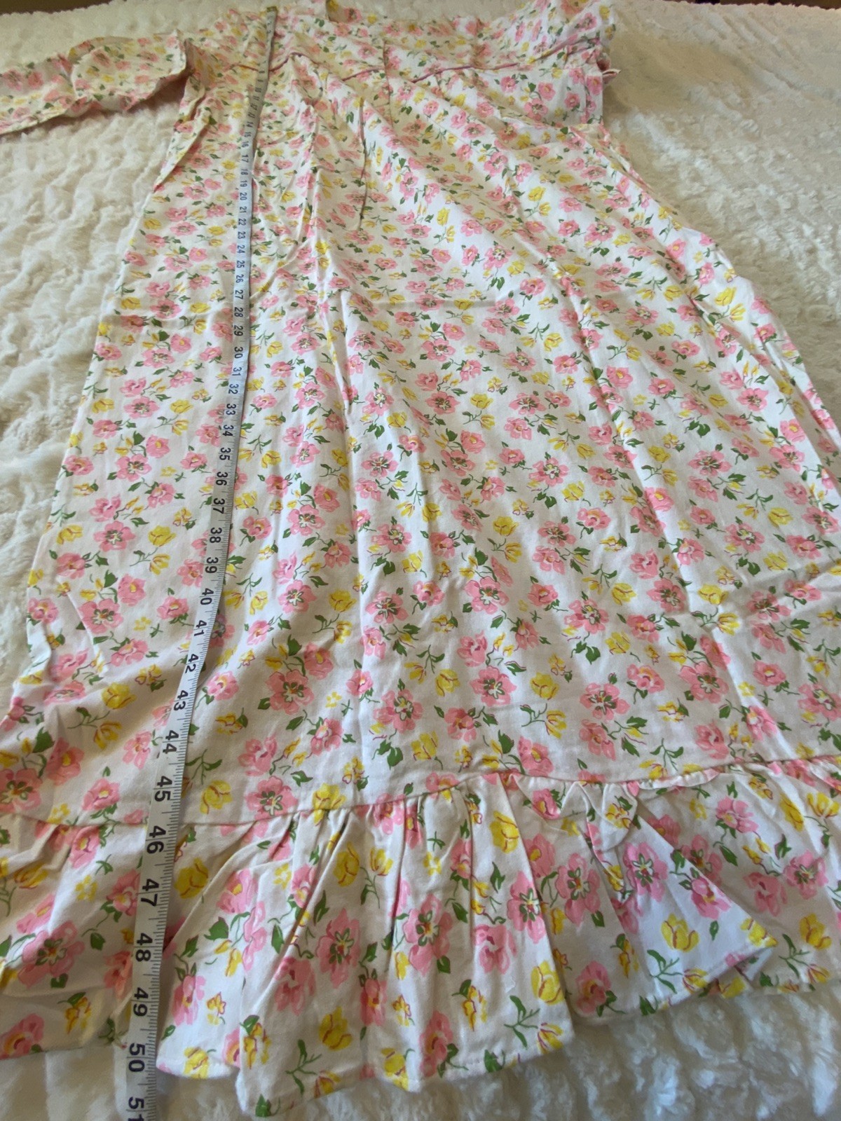 VTG NOS Mattise Flannel Long Nightgown Floral Sleepwear CottageCore Size XL/1X