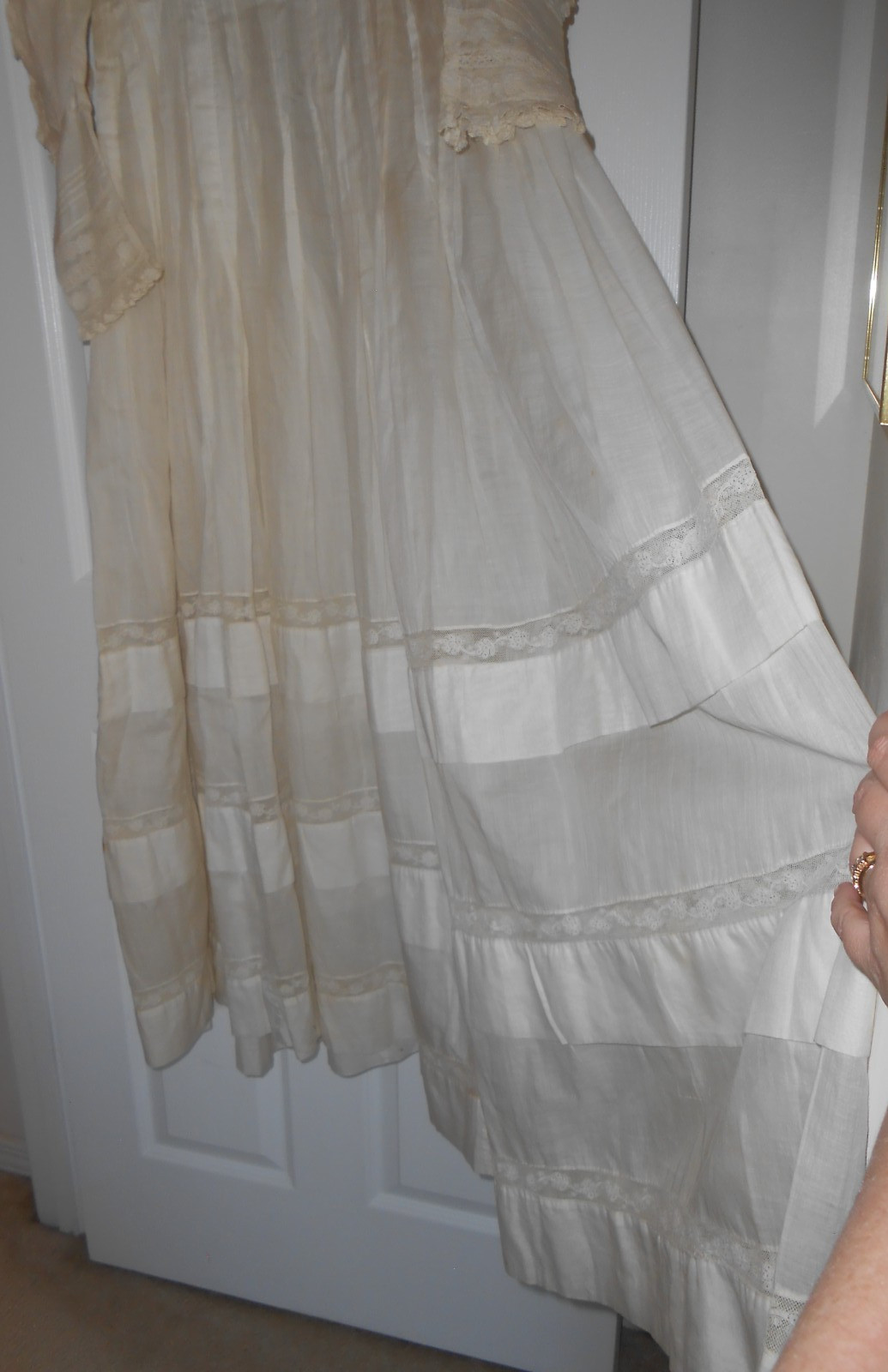 Vtg 1890s 1900s Victorian Edwardian DAY DRESS Lace Lawn Cotton FINE Handmade