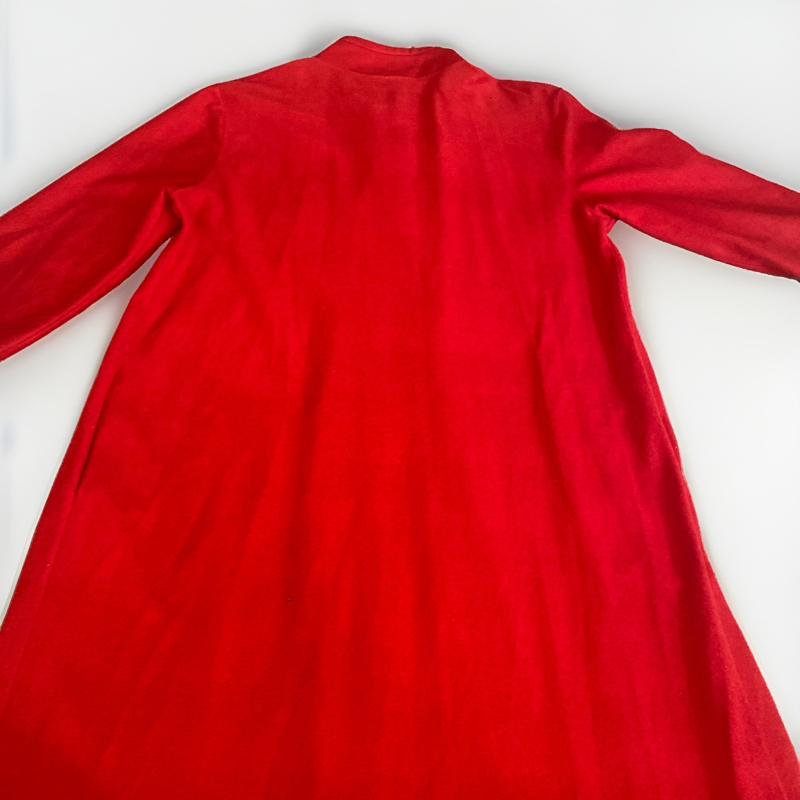 Vintage Texsheen Long Sleeve Maxi Red Dressing Gown Button Robe Small