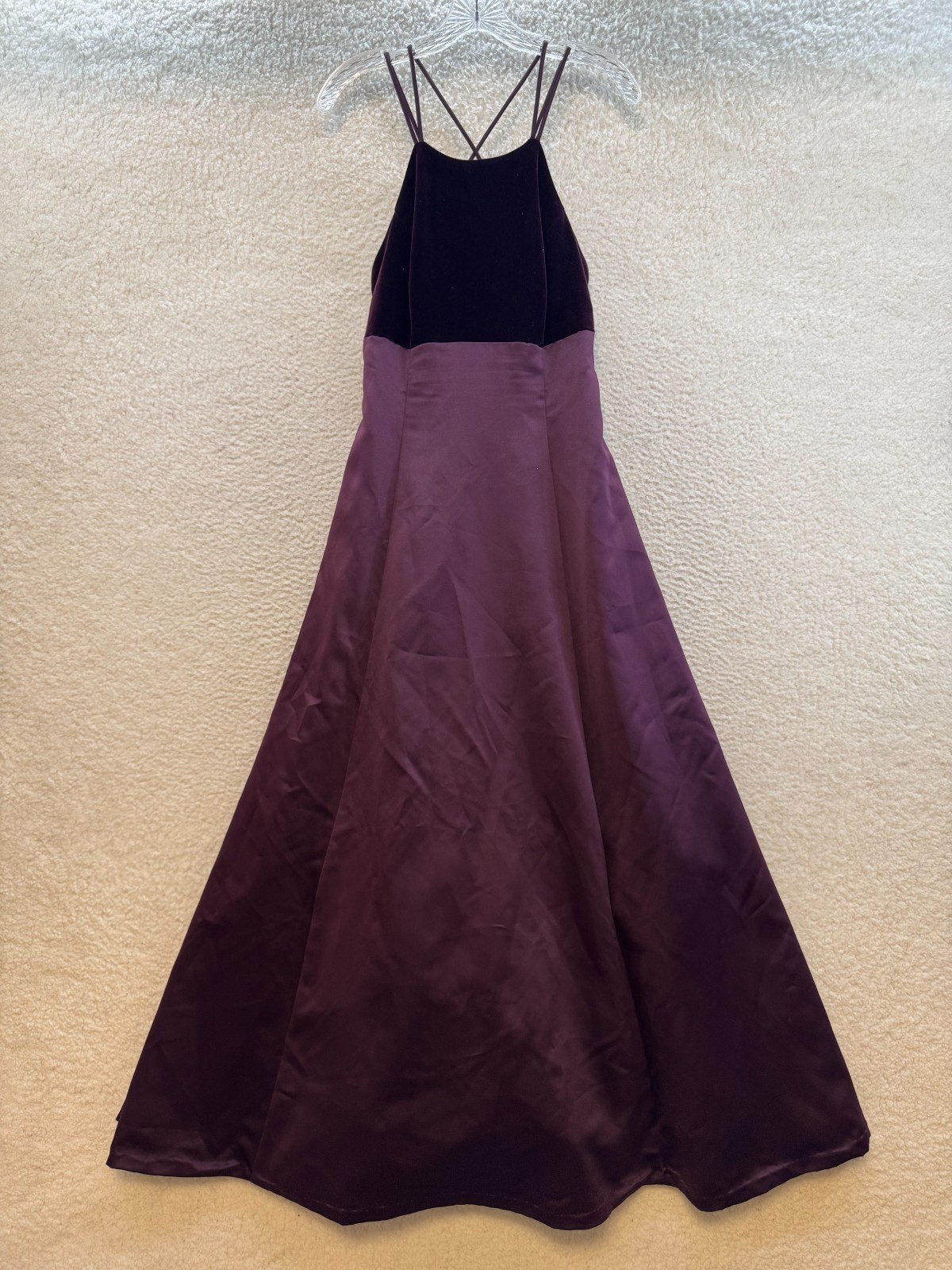 90s Y2K Vintage Prom Dress 12 Large Plum Purple Velvet Satin Fairy Whimsigoth