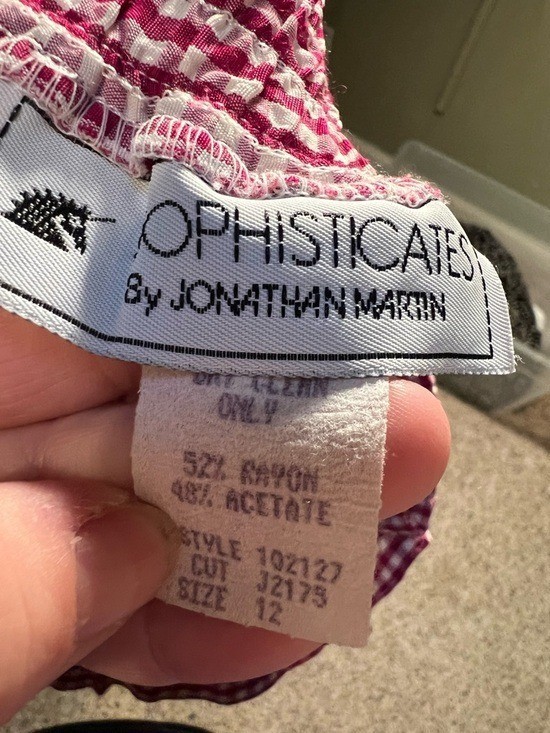 Vintage Sophisticates by Jonathan Martin Women&rsquo;s Skirt Set Pink White Gingham