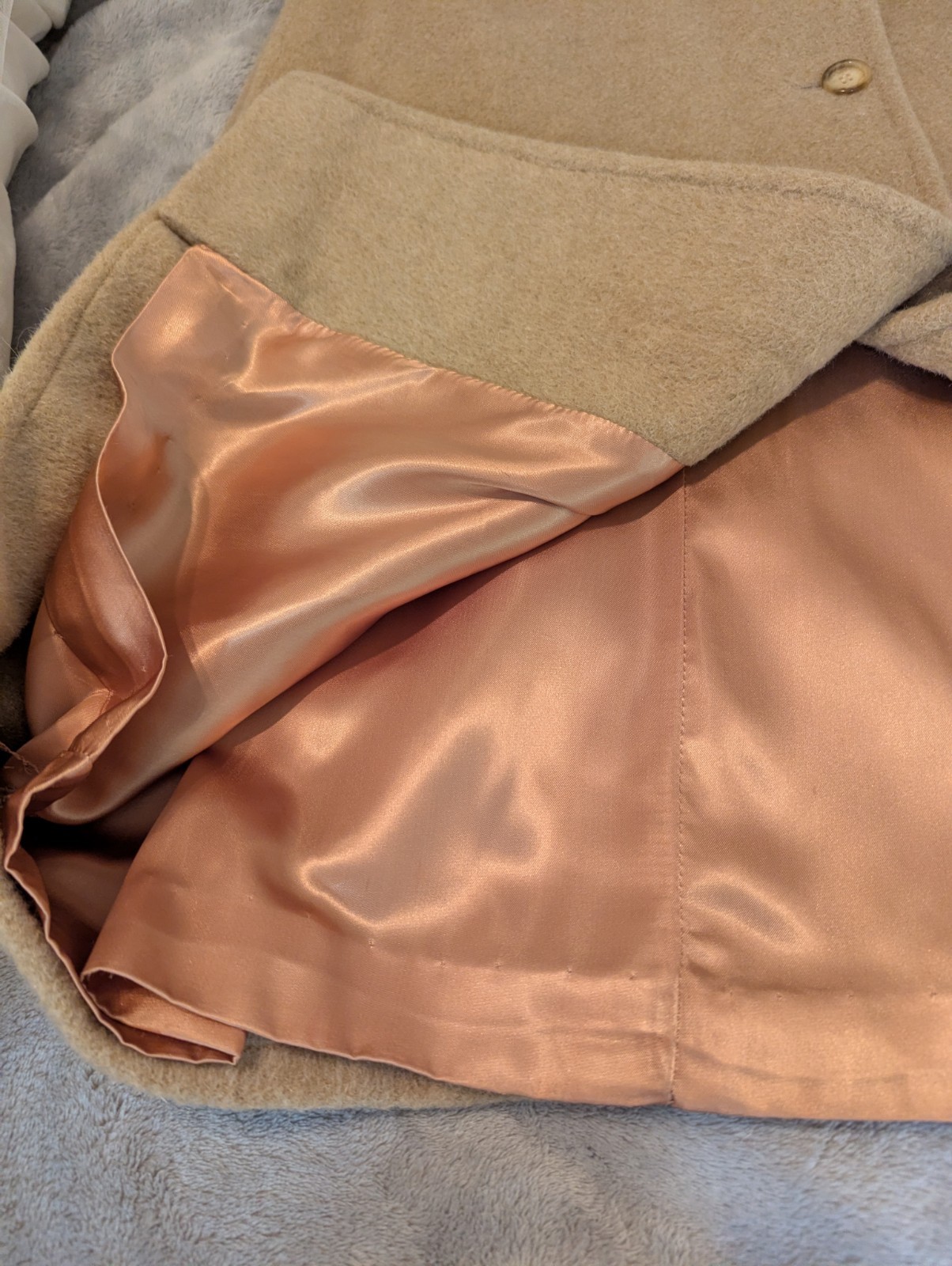 Vintage 1970s Pendleton Tan Beige Camel Coat Jacket Large 100% Virgin Wool Lined
