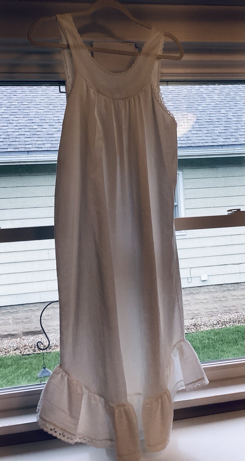 Deena Lightweight Cotton Blend White Nightgown & Robe Set Romantic Cottagecore S