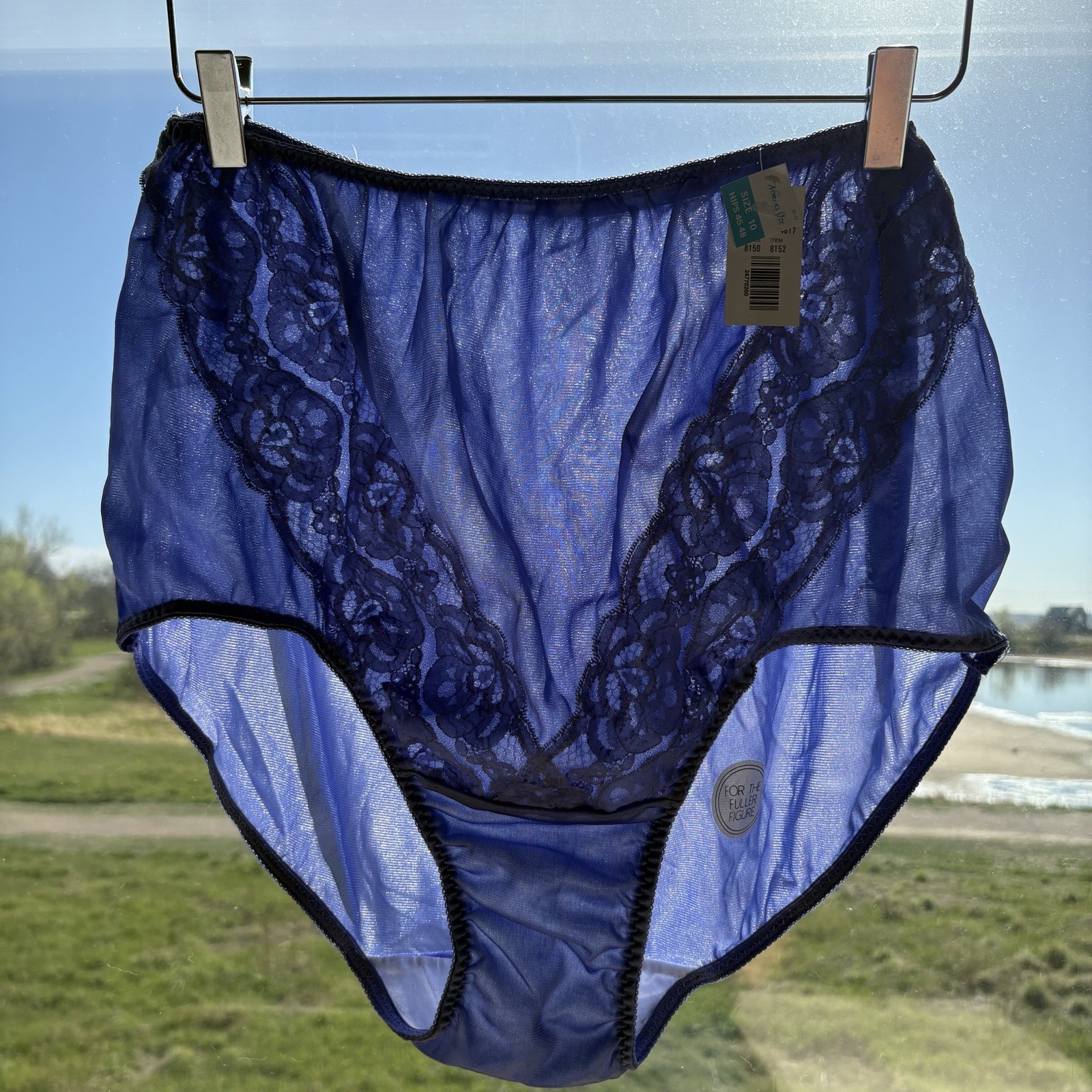 VTG Granny Panties Semi-Sheer Lot of 2 Nylon Full Figure Sz 10 Cotton Gusset NWT