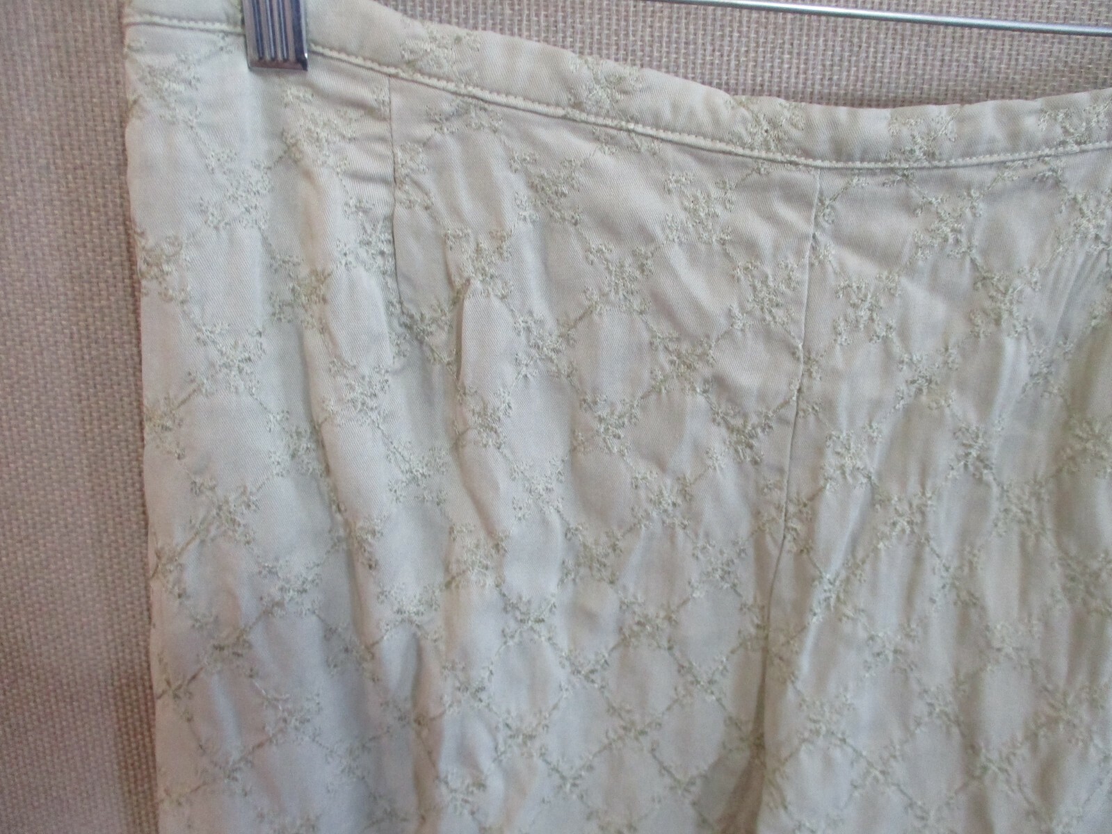 VTG 90&rsquo;s Amanda Gray Pants Size Large NWT Embroidered Crop Tencel Back Elastic