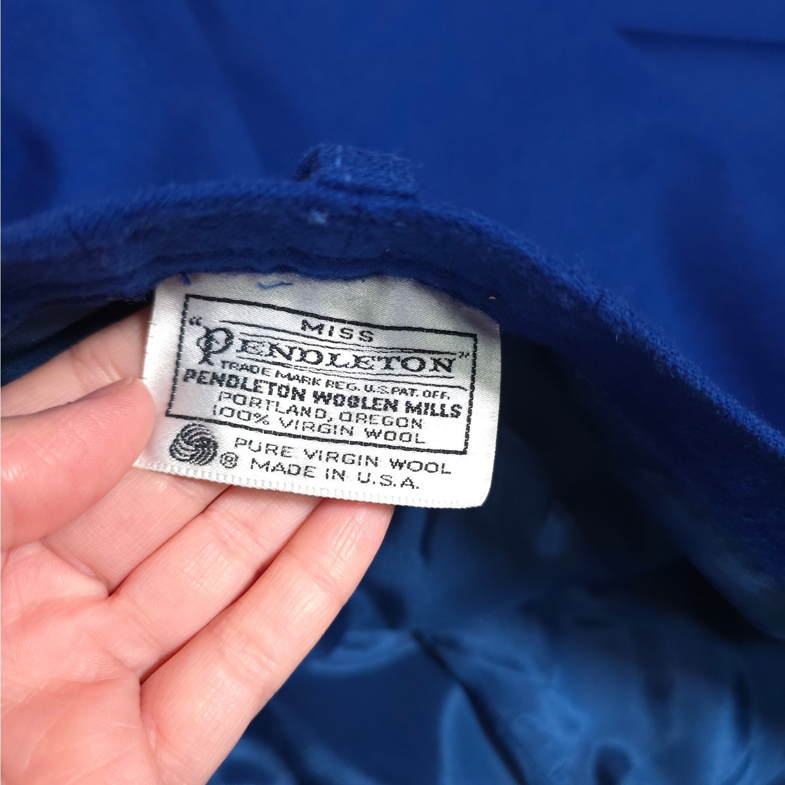 Vintage Miss Pendleton Cobalt Blue Dress Pants 100% Wool Women Size 30&Prime; Waist