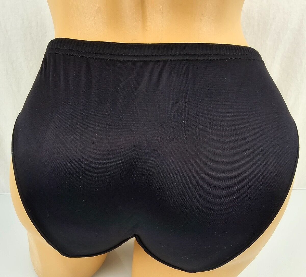VTG Vanity Fair 18-078 Second Skin Satin Panties Black Nylon Microfiber Large 7