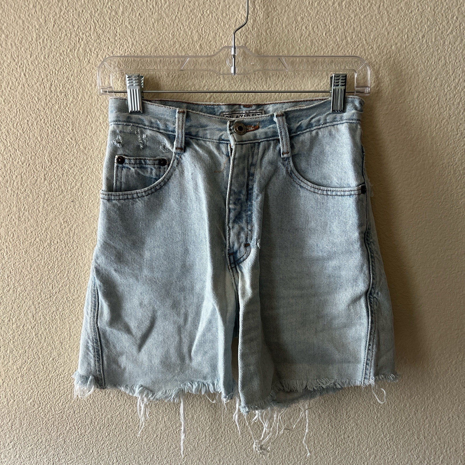 Vintage 90s High Rise Distressed Denim Distressed Shorts Size 3/4 Western Biker