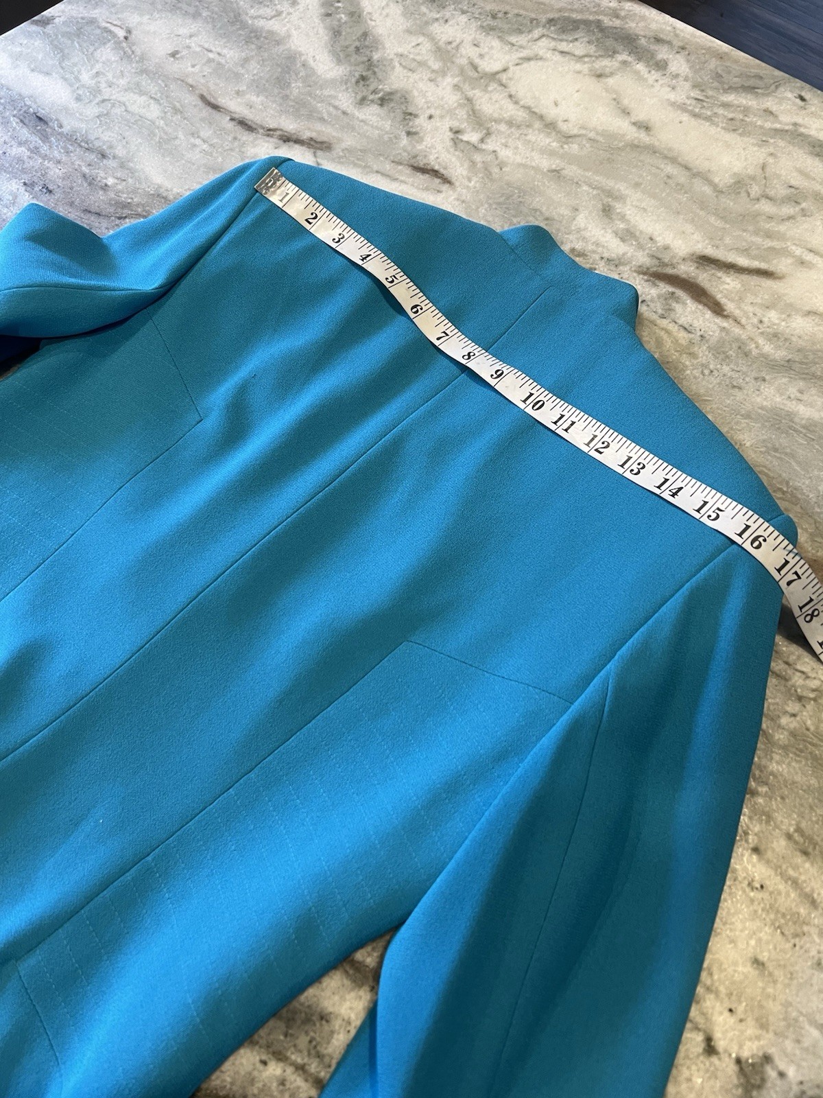 VTG Christian Dior Size 2 1980s 2Pc Turquoise Blue Skirt Suit Set
