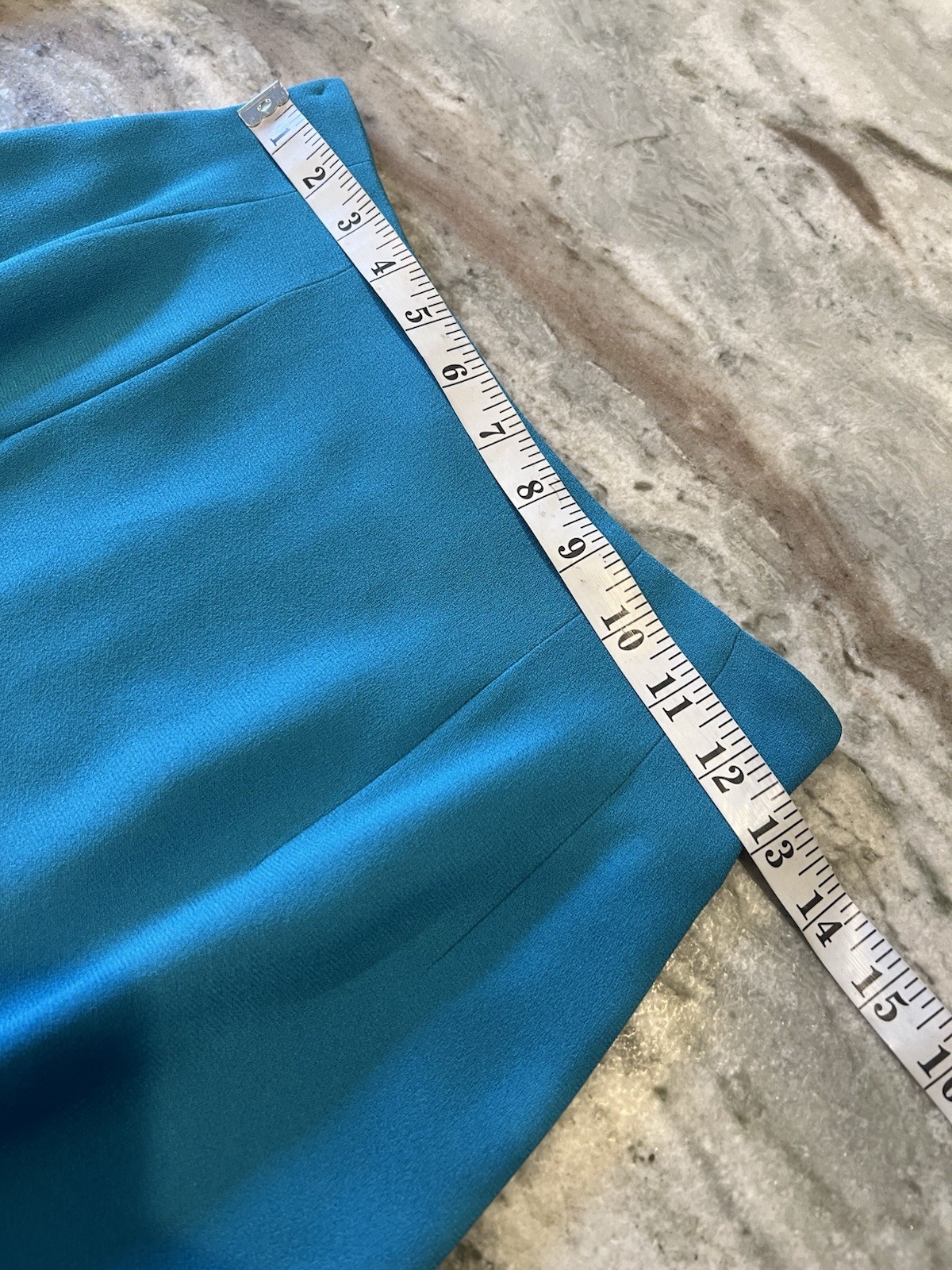 VTG Christian Dior Size 2 1980s 2Pc Turquoise Blue Skirt Suit Set