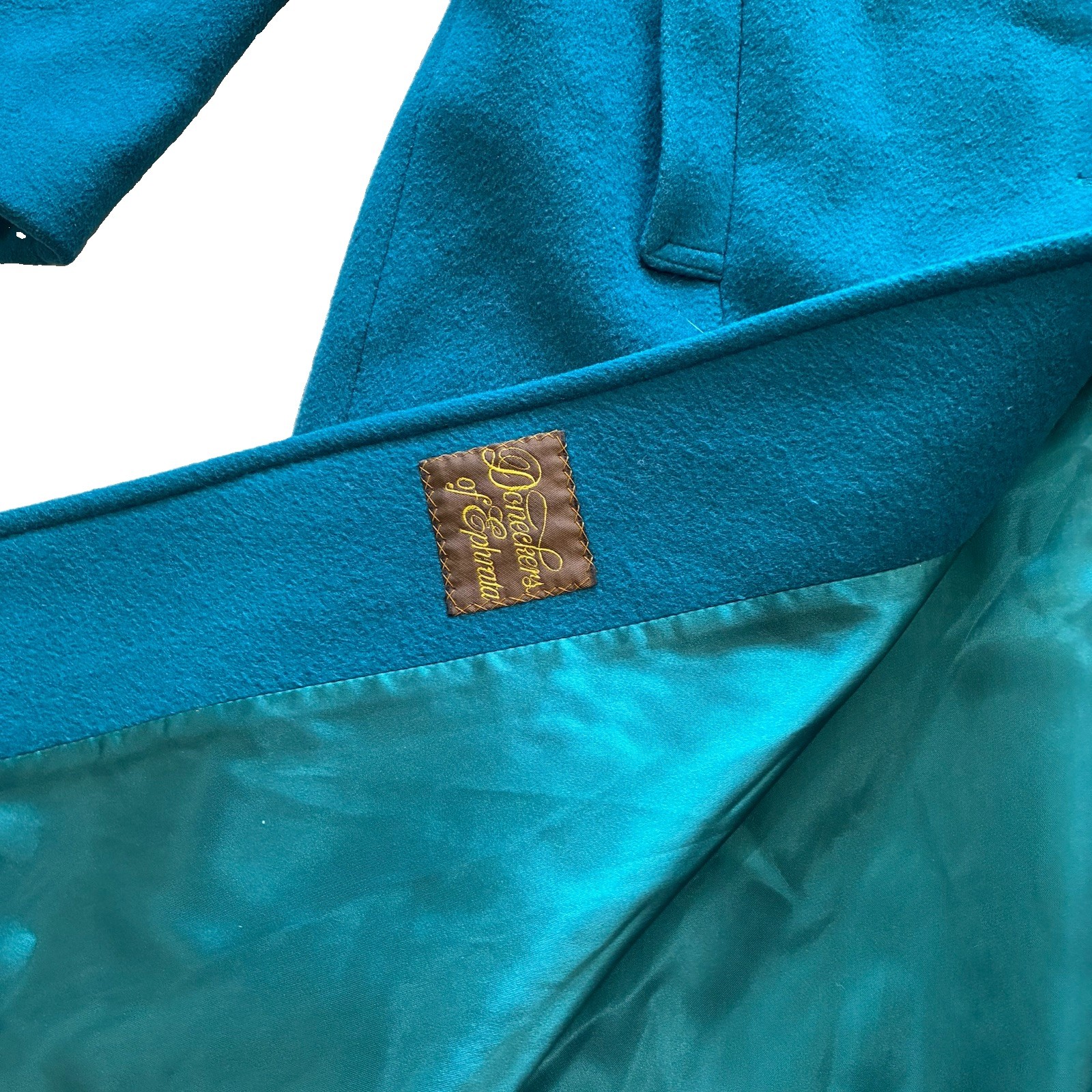 VTG 1970s Pendleton Virgin Wool Lined Teal Trench Coat Women&rsquo;s Size 10 Old Money