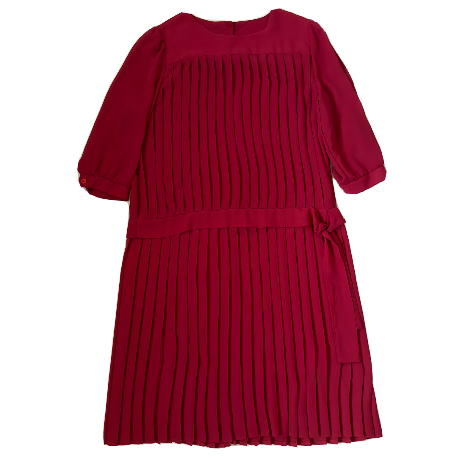 Hana Of Sydney Women’s Dress Size 20 Bust 105cm Burgundy Pleated Midi