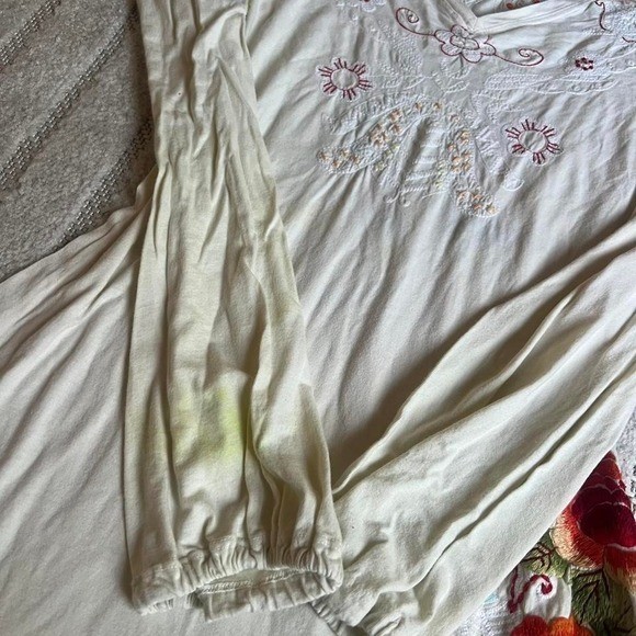 Johnny Was Cotton Embroidered Top Blouse S Boho Y2K western cottage party