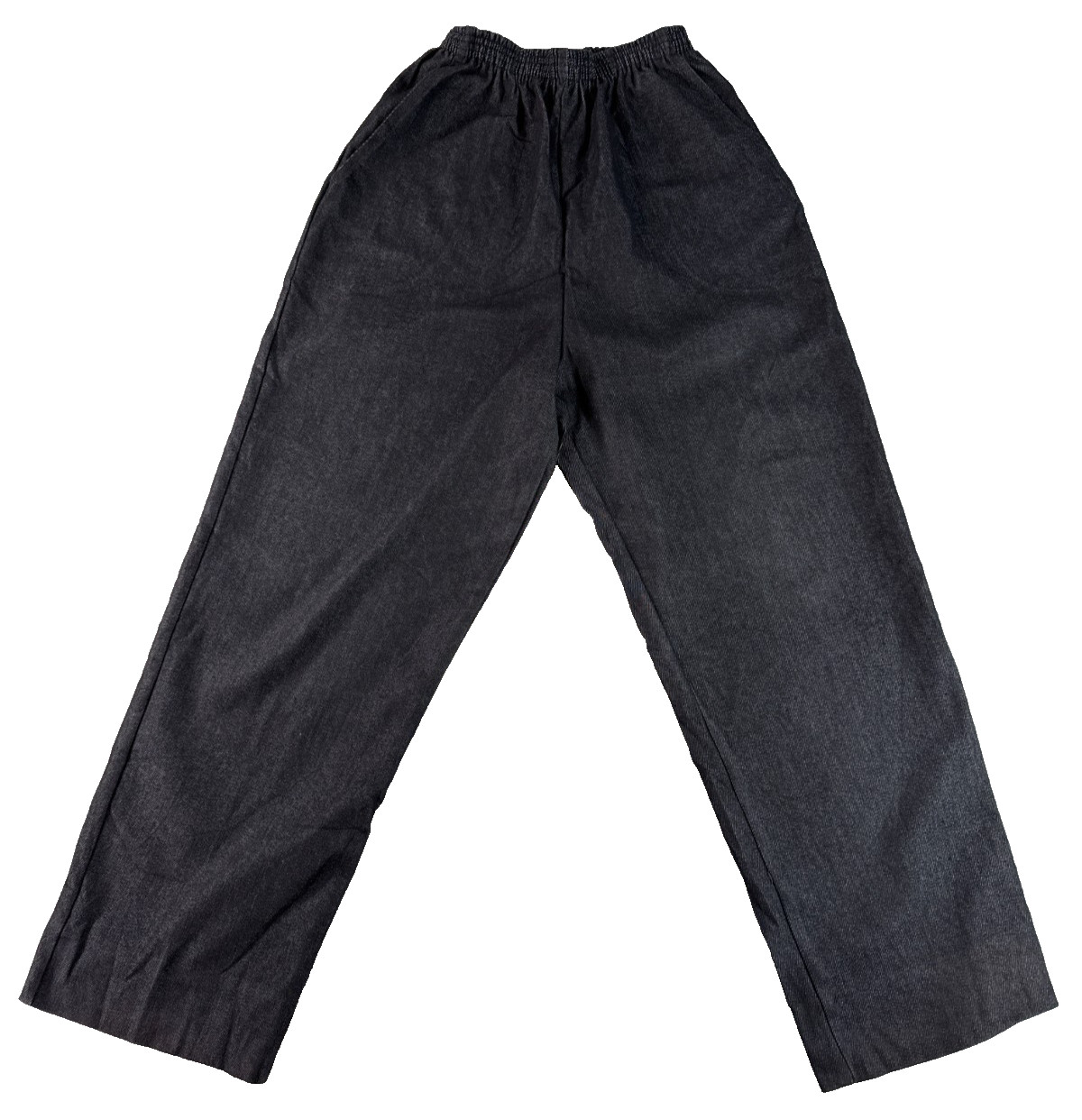 Pams Closet Pull On Pants Womens 20W Black Straight Leg Elastic Waist Casual