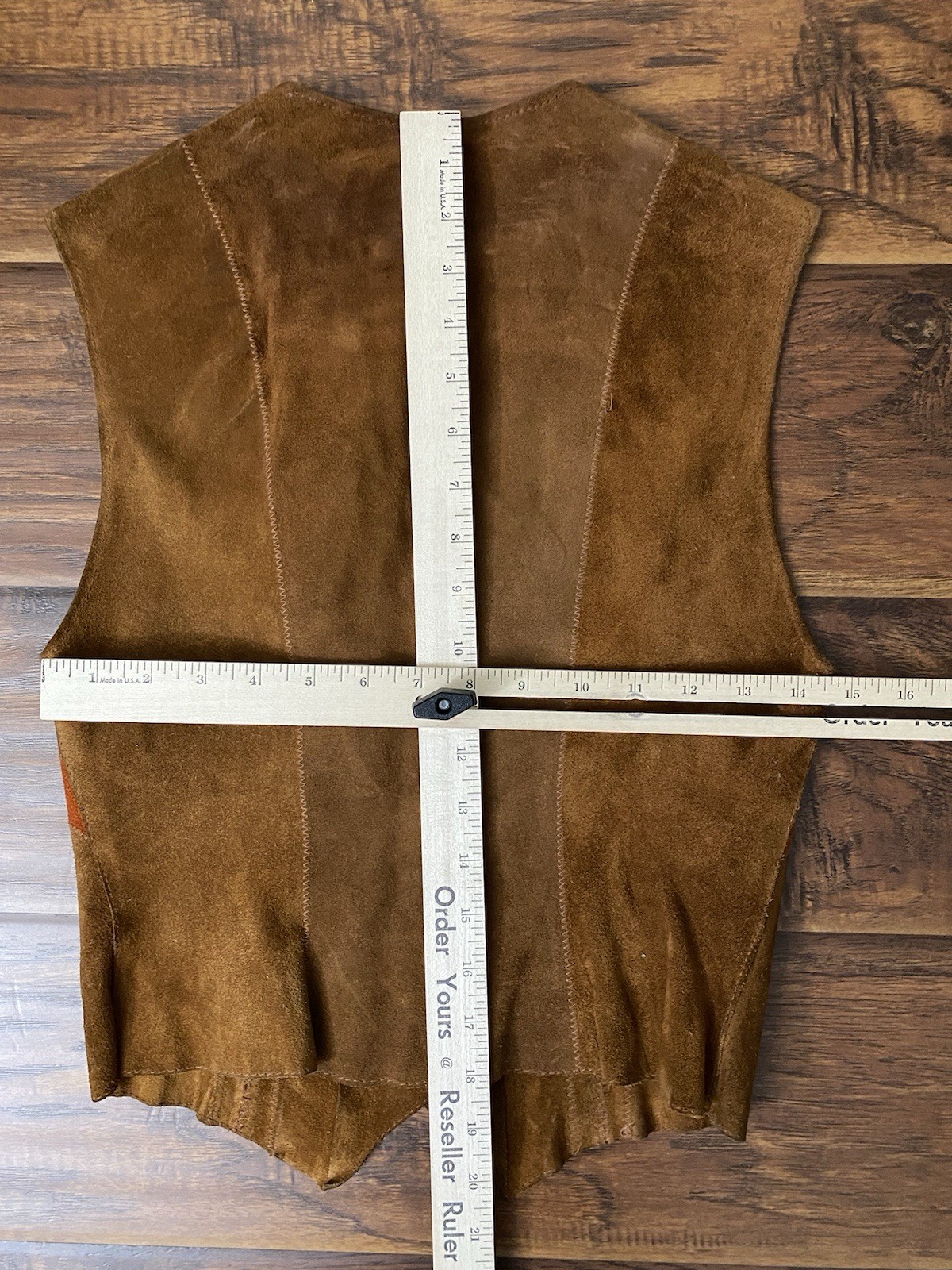 Vtg Handmade Women&rsquo;s 70s Western Boho Button Suede Leather Vest Size 7/8 (XXS)