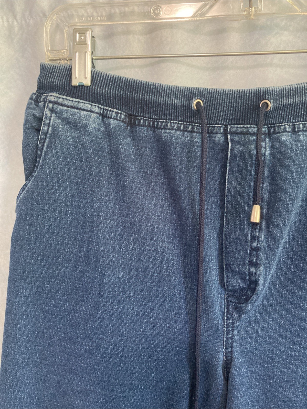 Vtg 90s Y2K Blast Drawstring Denim Pants Petite Medium PM Elastic Waist Comfort