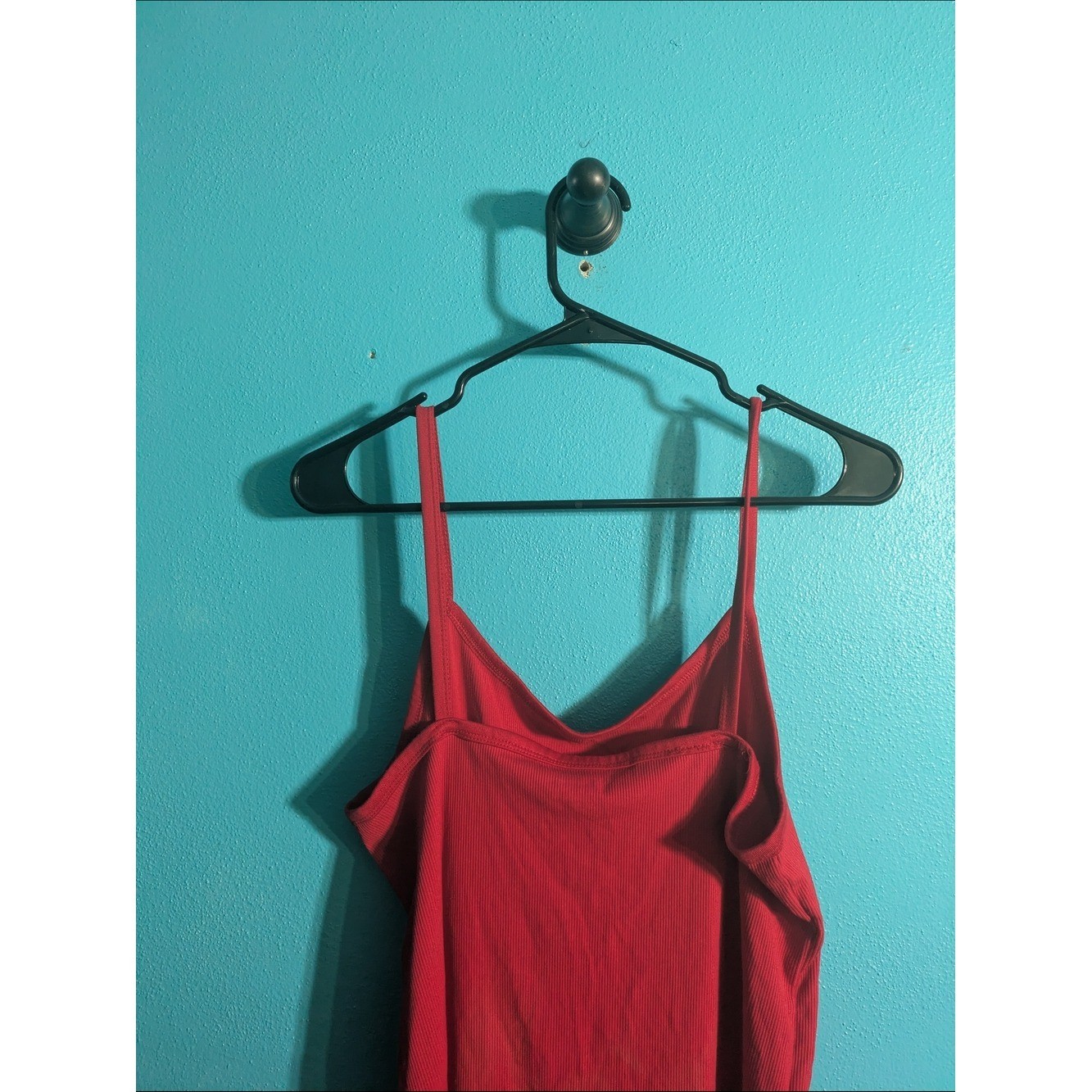 Red Ribbed Cami Tank | Y2K Aesthetic | XL