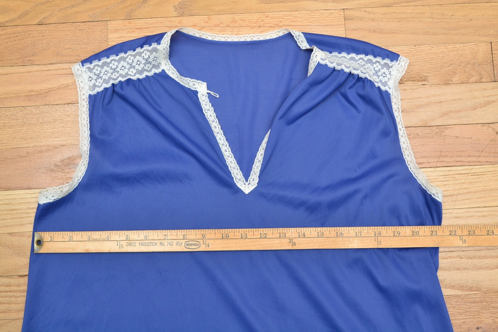 Vanity Fair Nightgown Set Robe & Gown Blue Sz 40 Nylon Antron III USA Made VTG