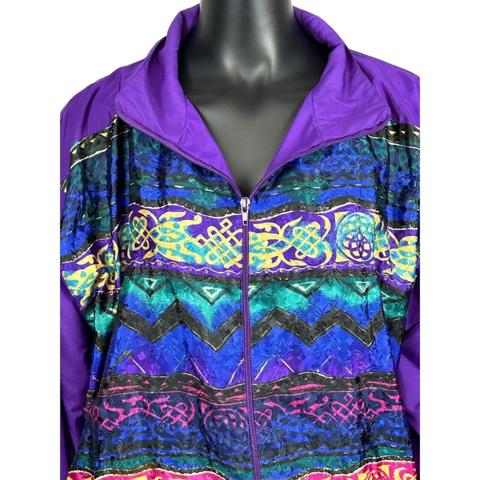 Pentathlon Outfit Activewear Pants & Jacket Full Zip Purple Womens Large Vtg 90s