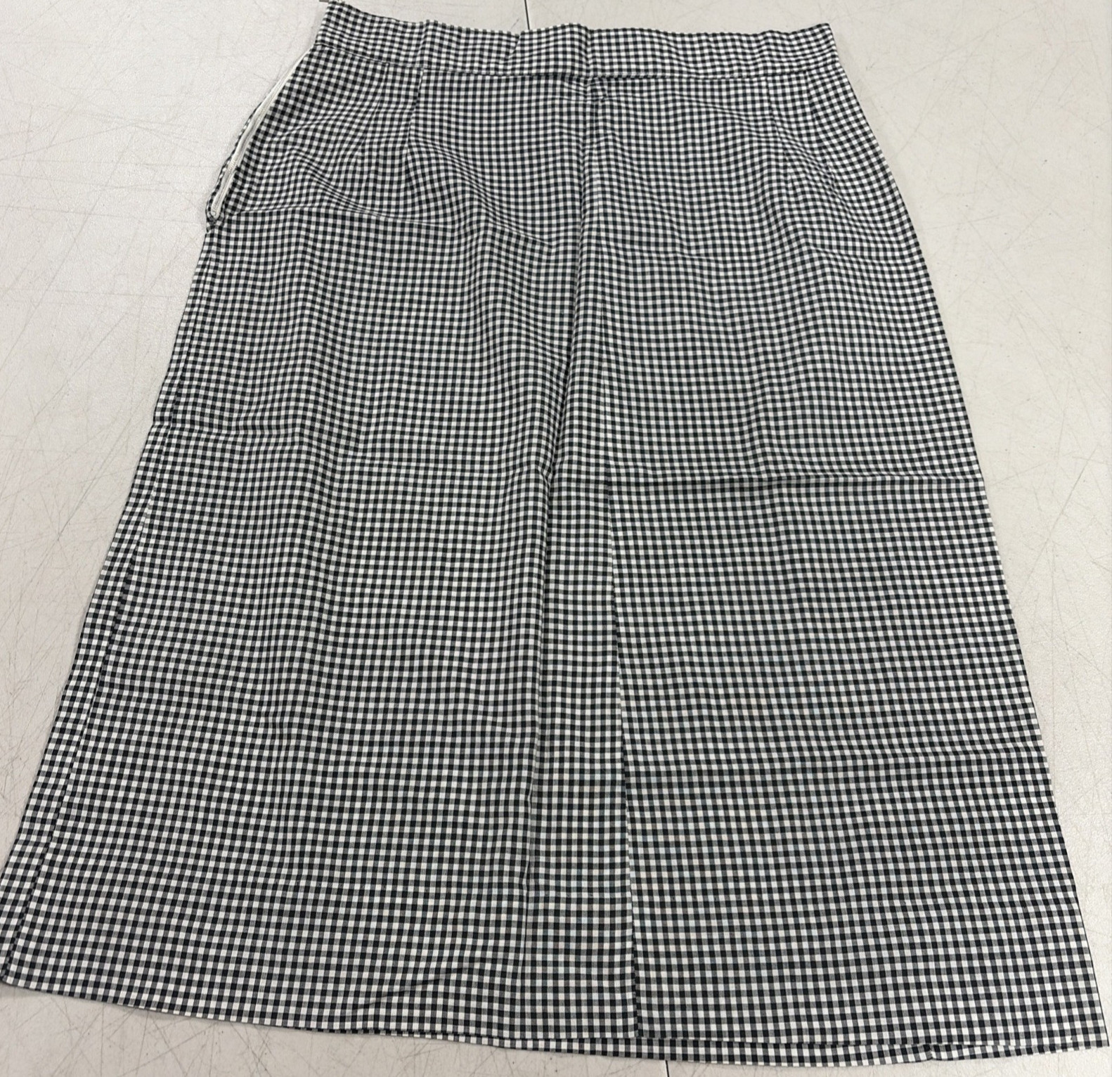 1960&rsquo;s Homemade Gingham Pleated Cotton Skirt Black & White Size M?