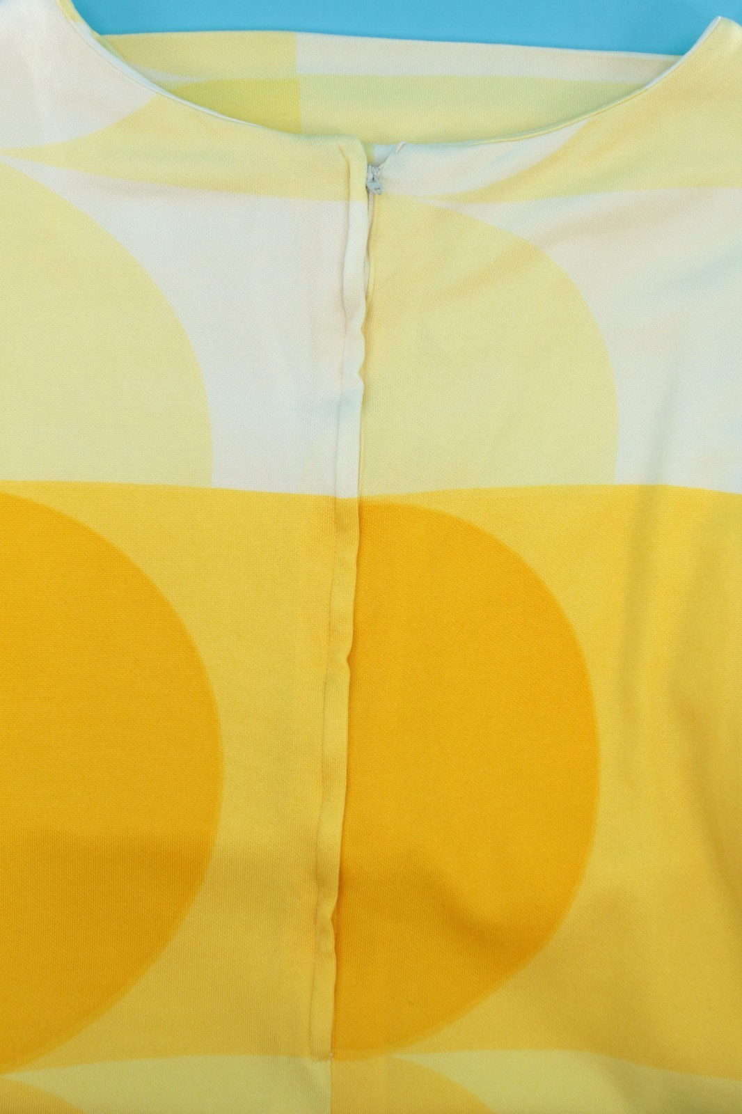 VTG Women&rsquo;s 60s Yellow & White Mod Midi Shift Dress Sz S/M 1960s B. H. Wragge